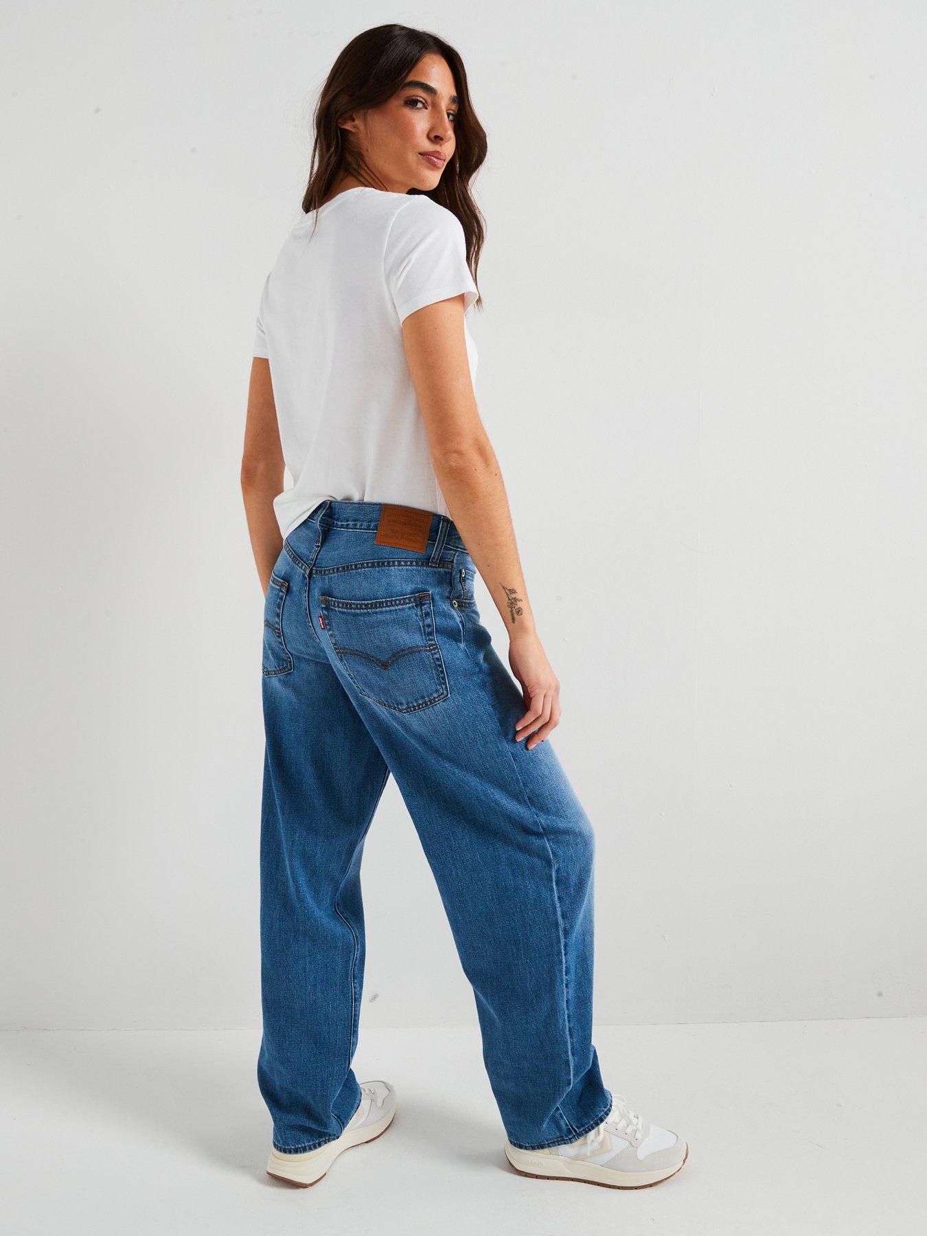  image of levis-baggy-dad-linen-denim-jeans-blue