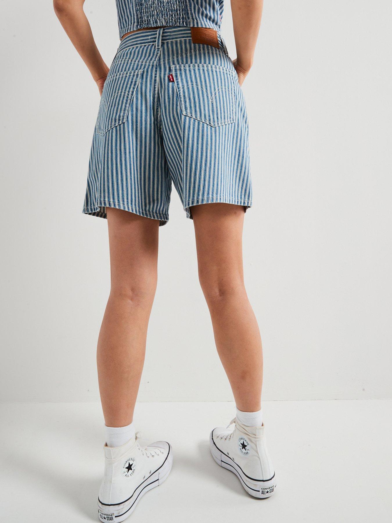 stillFront image of levis-high-rise-baggy-shorts-mischa-stripe-short