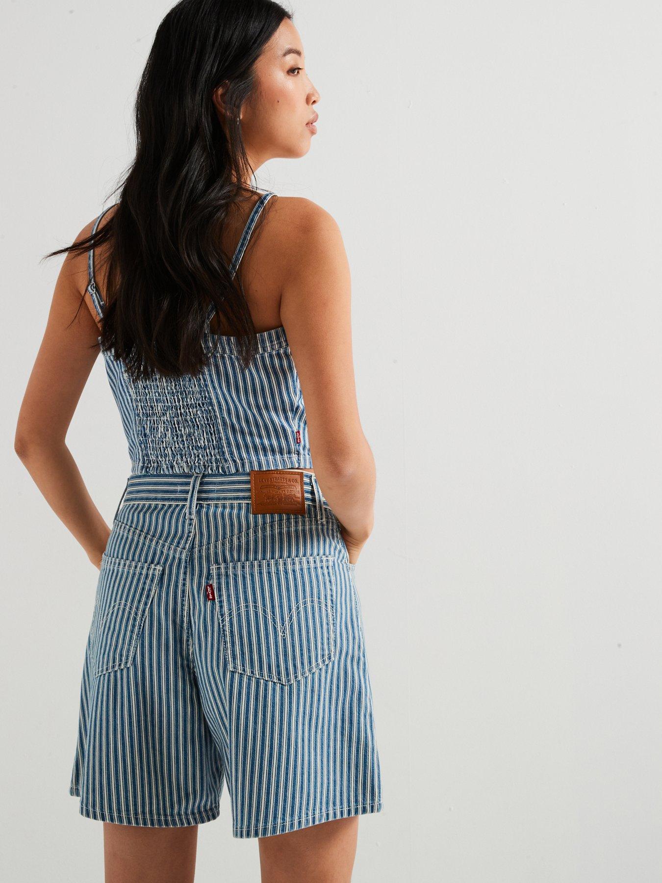  image of levis-high-rise-baggy-shorts-mischa-stripe-short