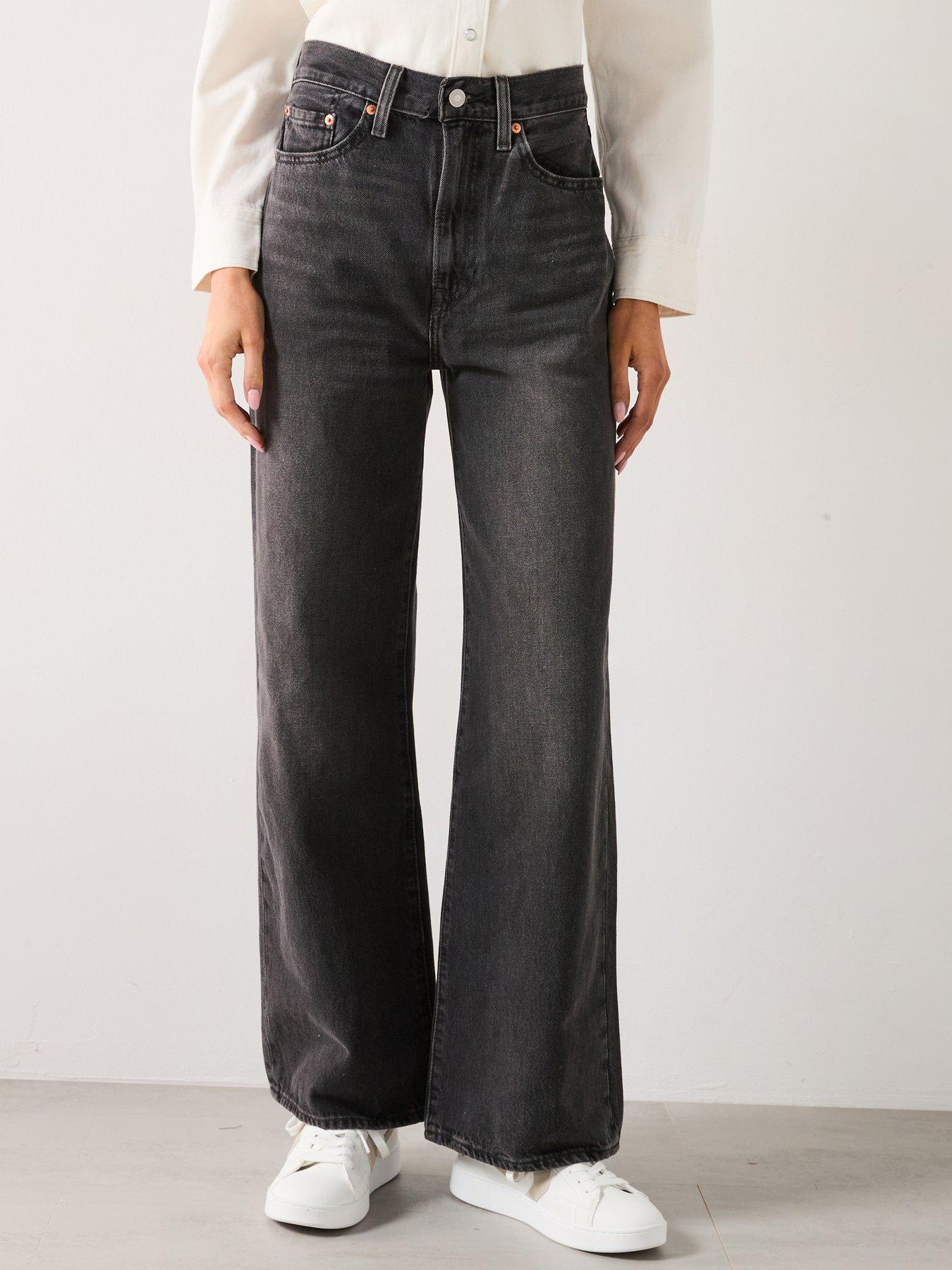 undefined Ribcage Wide Leg Jeans - Swipe Up Black