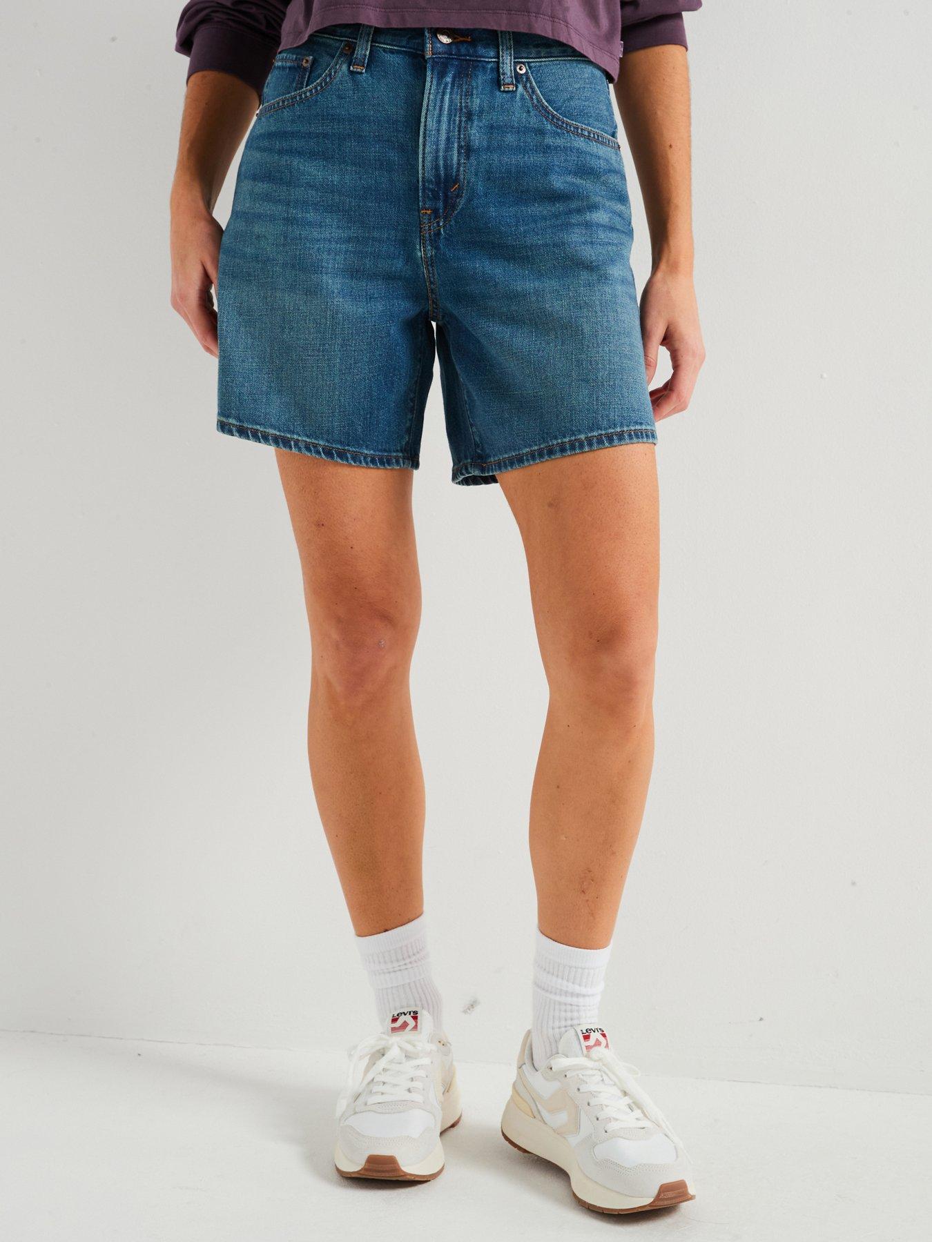 Levi's High Rise Baggy Linen+ Denim Shorts - Blue