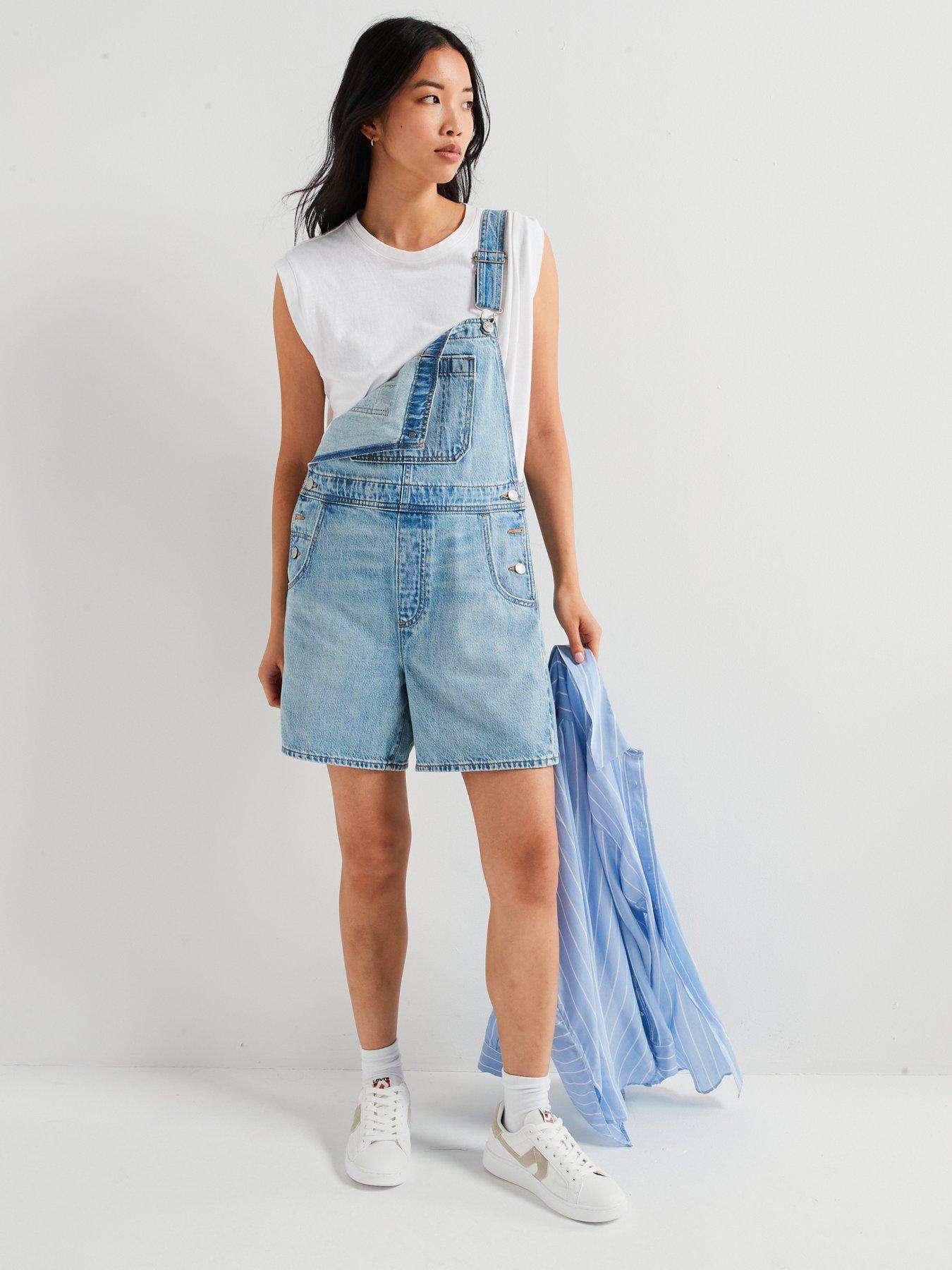 Image 3 of 6 of Levi's Utility Shortalls - Summer Job - Blue