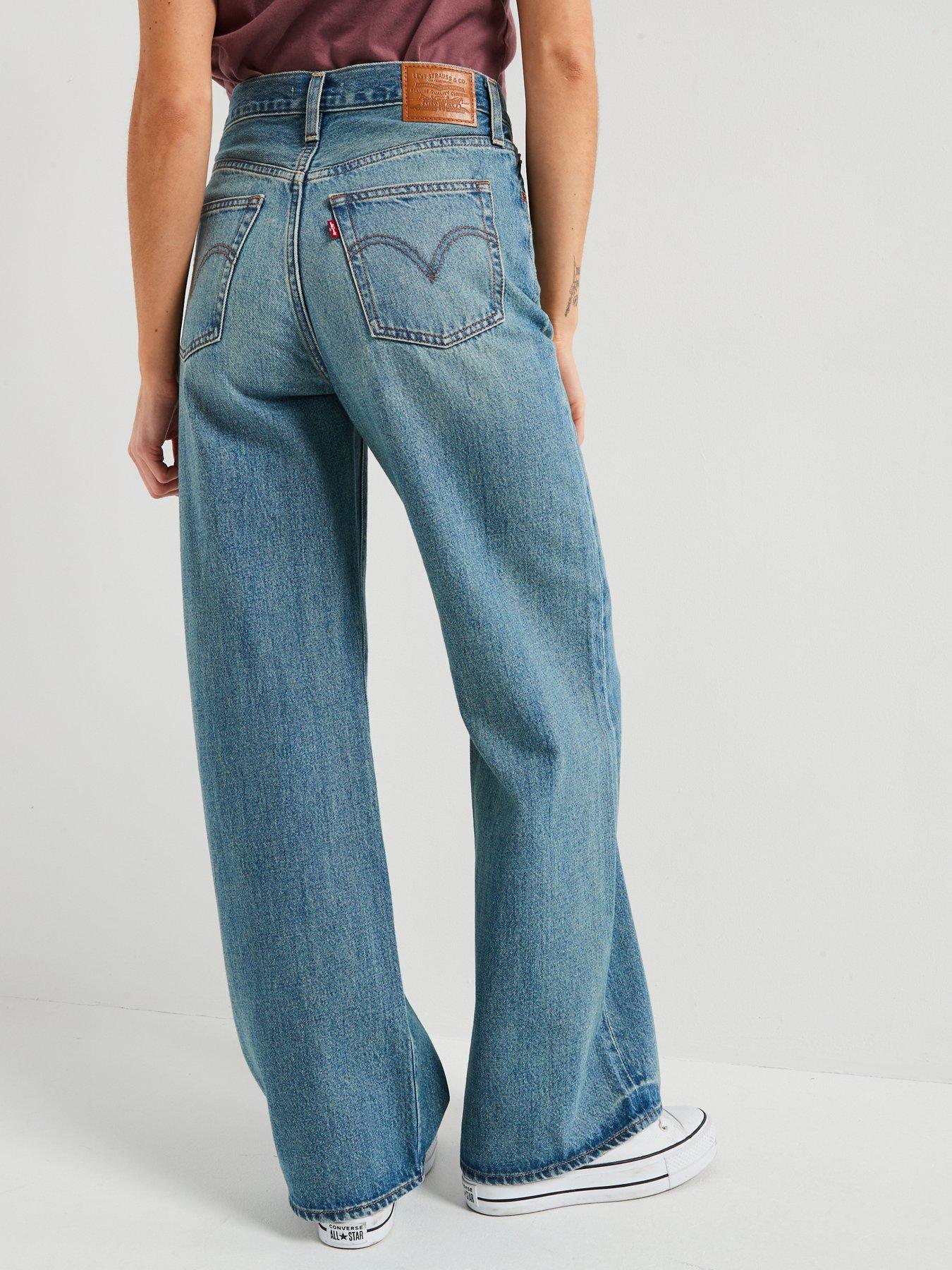 Levi's Ribcage Wide Leg Jeans Tint Story Blue Littlewoods