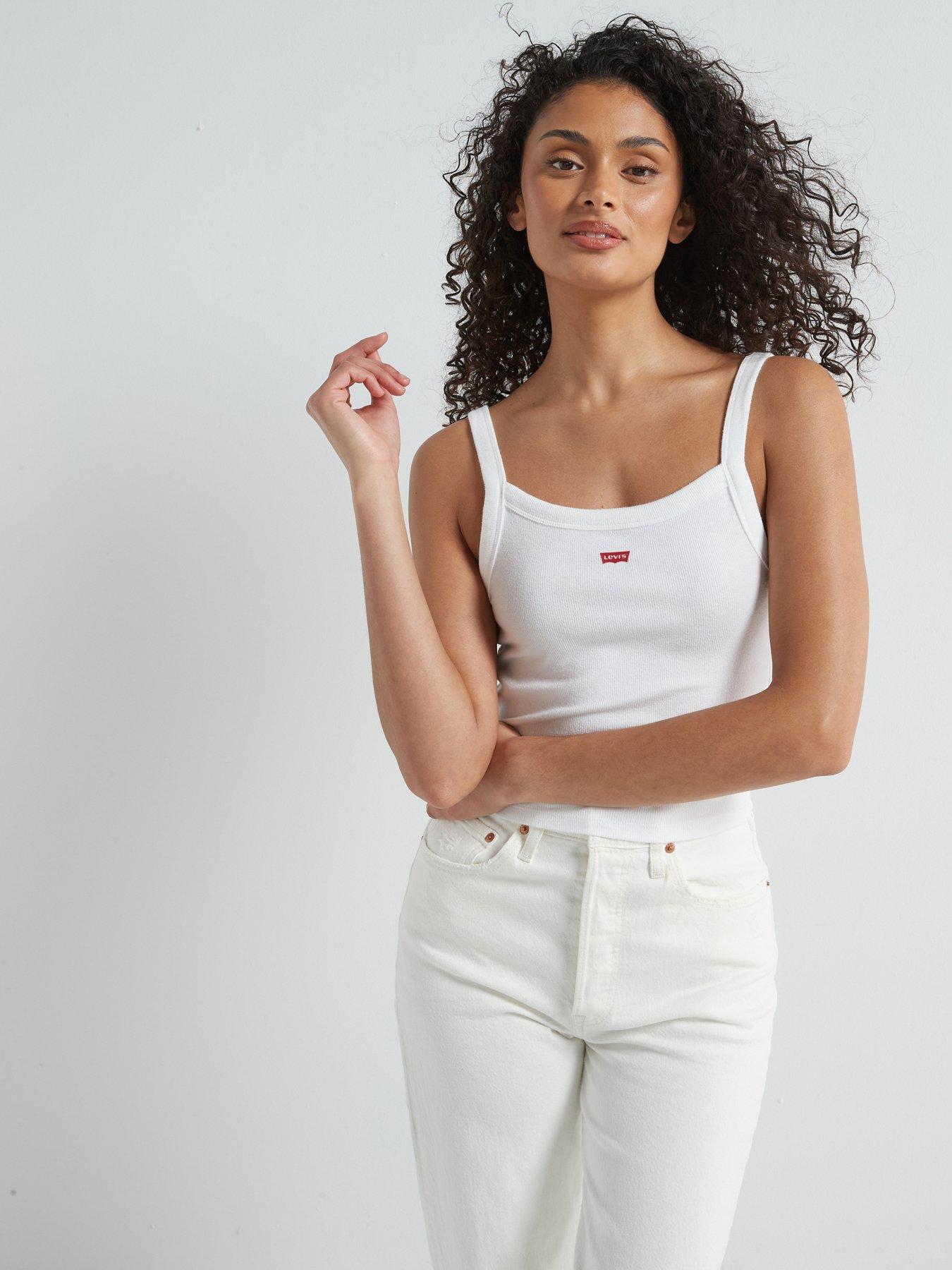 Image 1 of 5 of Levi's Essential Sporty Tank - White + Cotton