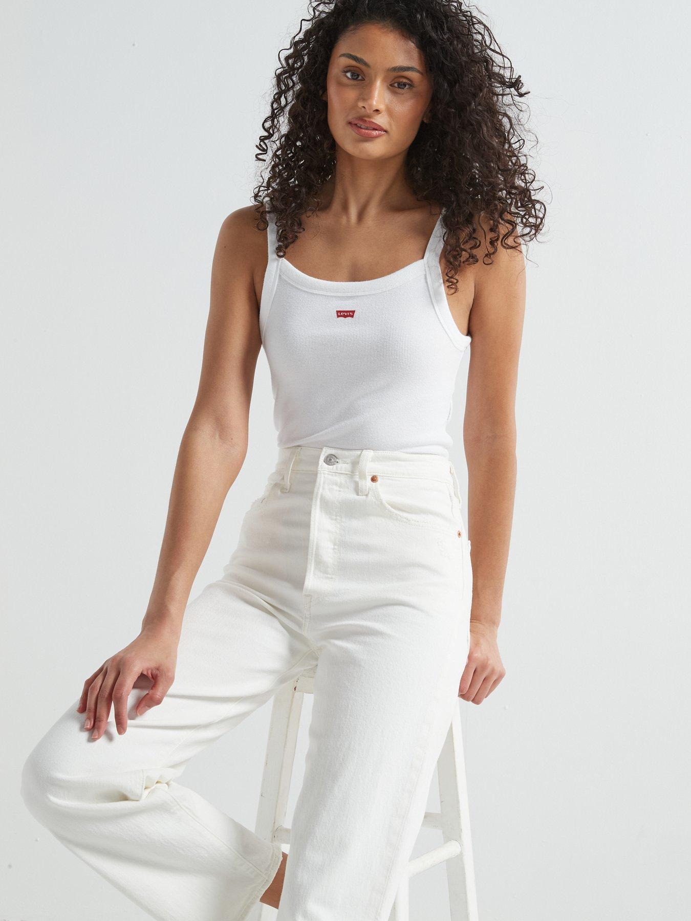 Image 5 of 5 of Levi's Essential Sporty Tank - White + Cotton