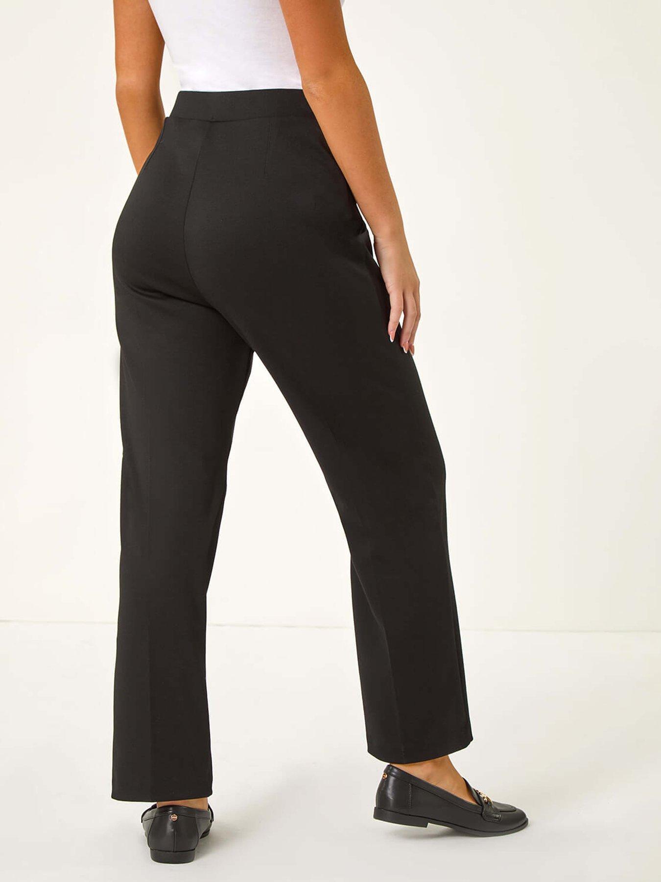 Image 2 of 5 of Roman Petite Straight Leg Ponte Stretch Trouser - Black