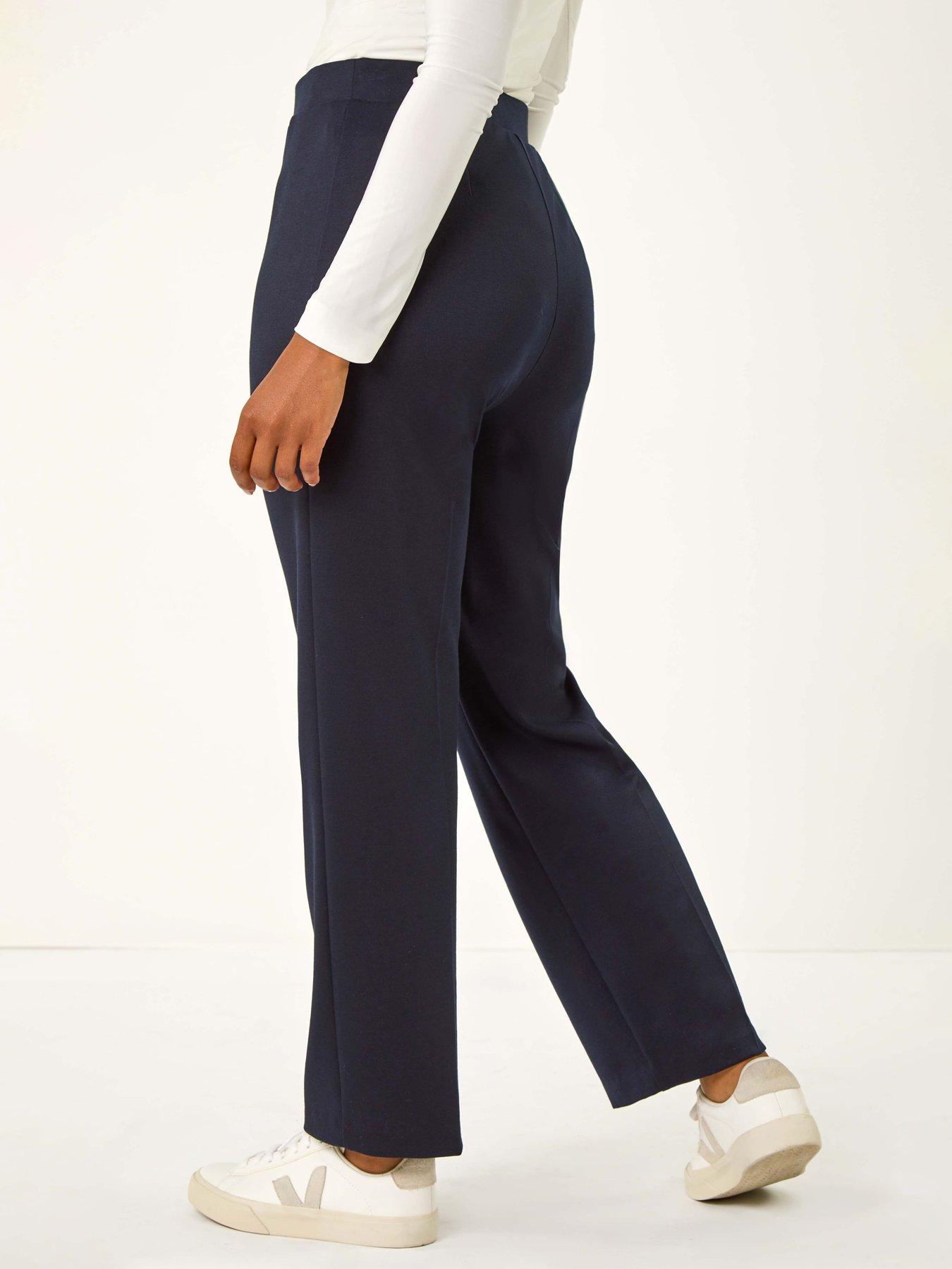  image of roman-petite-straight-leg-ponte-stretch-trouser-navy