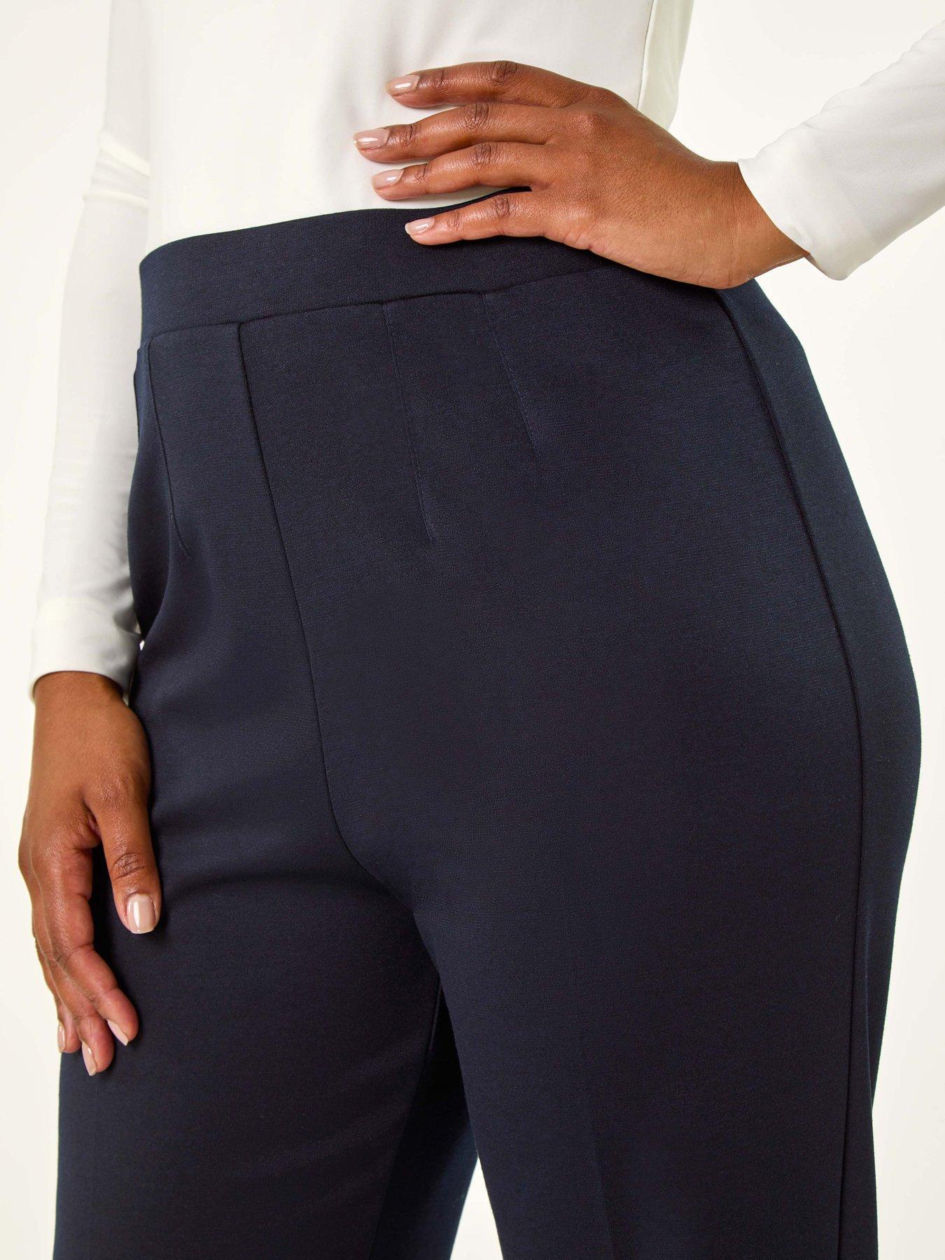  image of roman-petite-straight-leg-ponte-stretch-trouser-navy