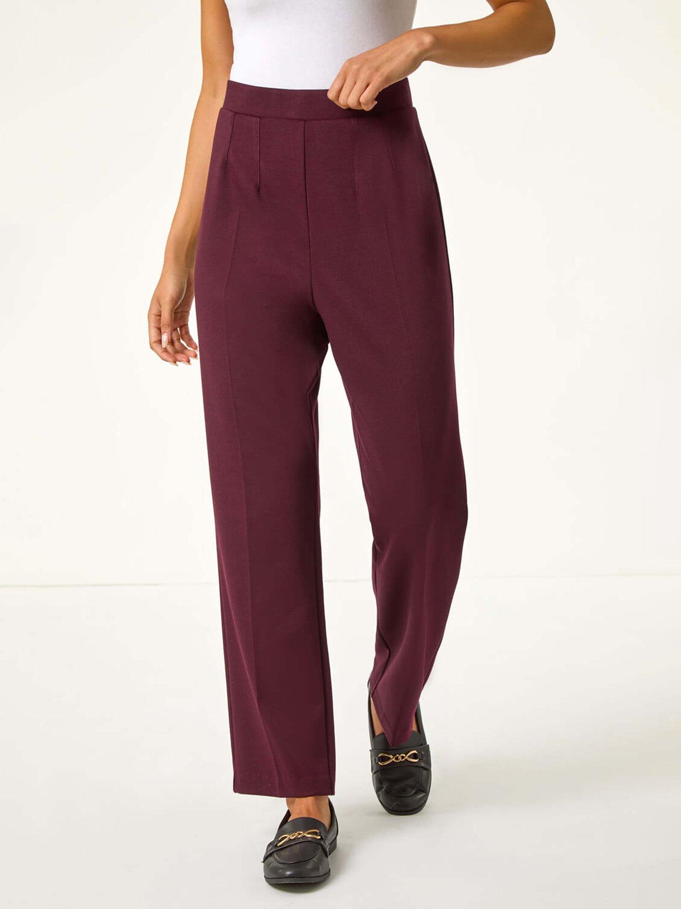  image of roman-petite-straight-leg-ponte-stretch-trouser-red