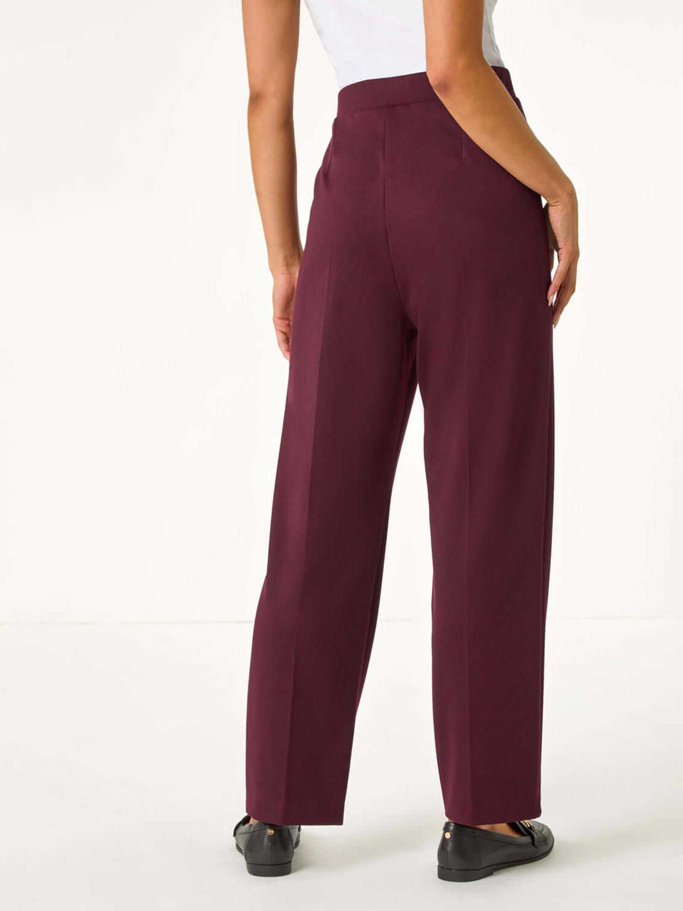  image of roman-petite-straight-leg-ponte-stretch-trouser-red