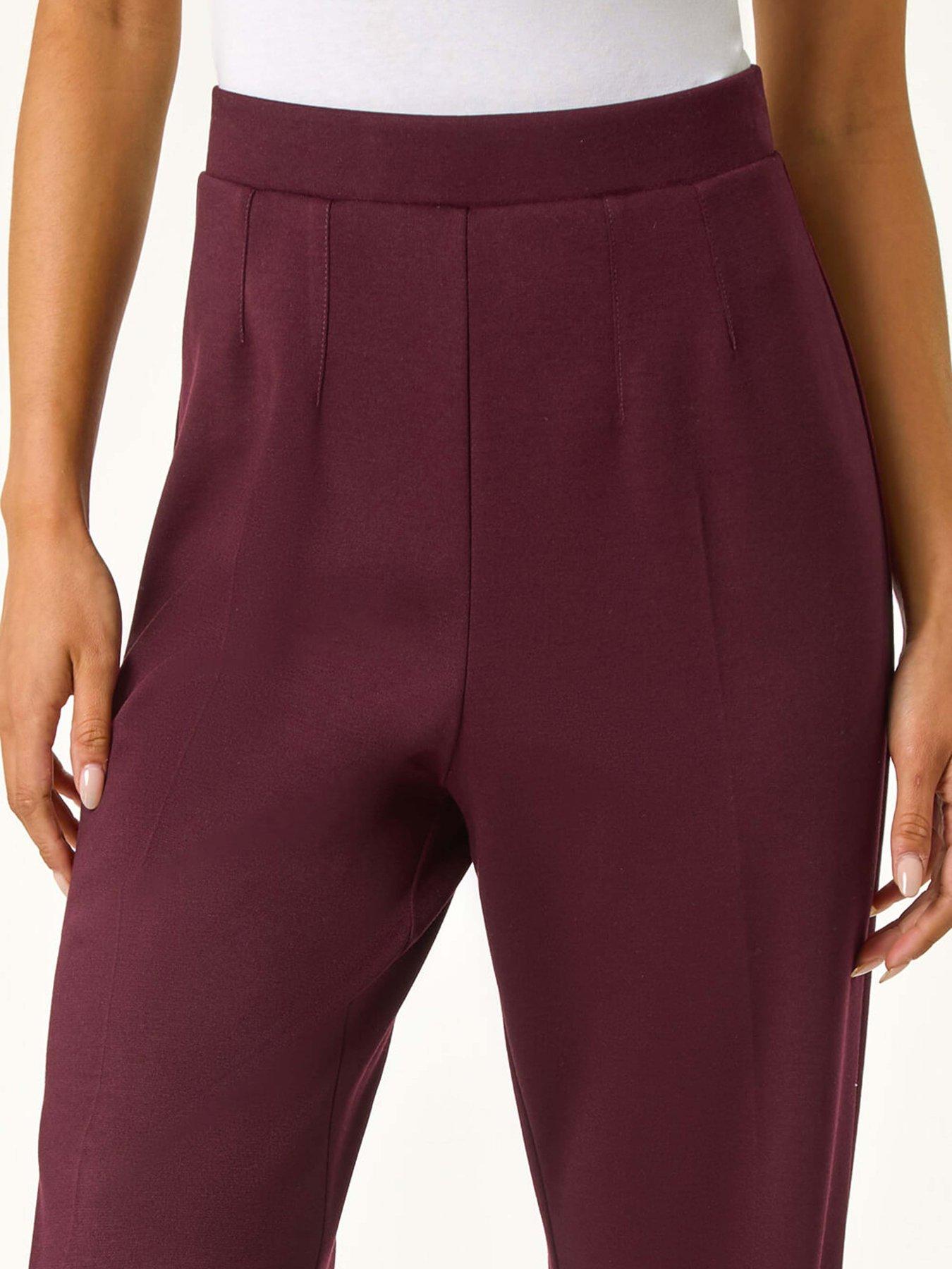 image of roman-petite-straight-leg-ponte-stretch-trouser-red