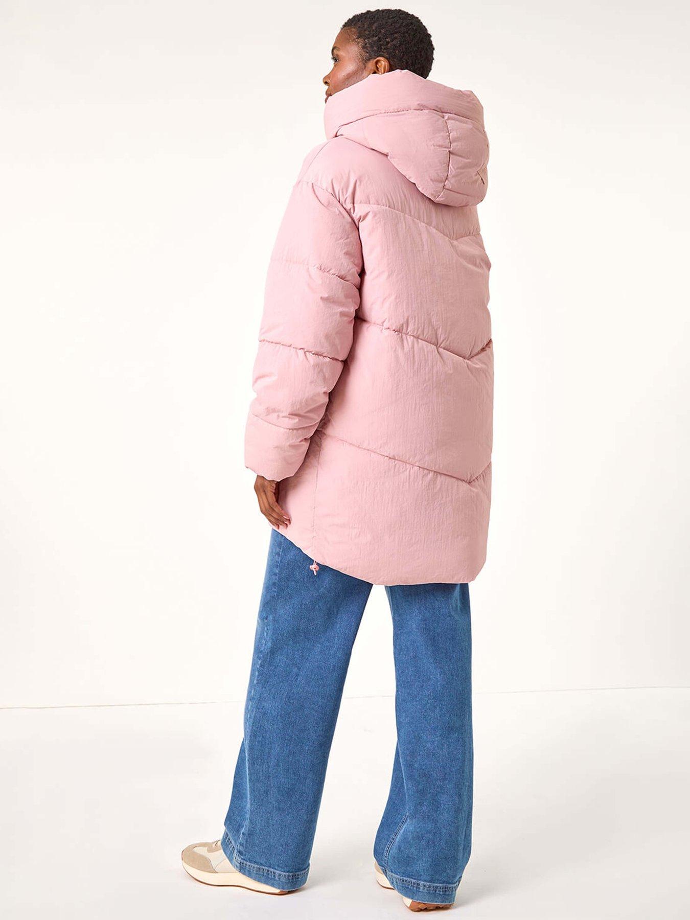  image of roman-oversized-padded-hooded-coat-pink