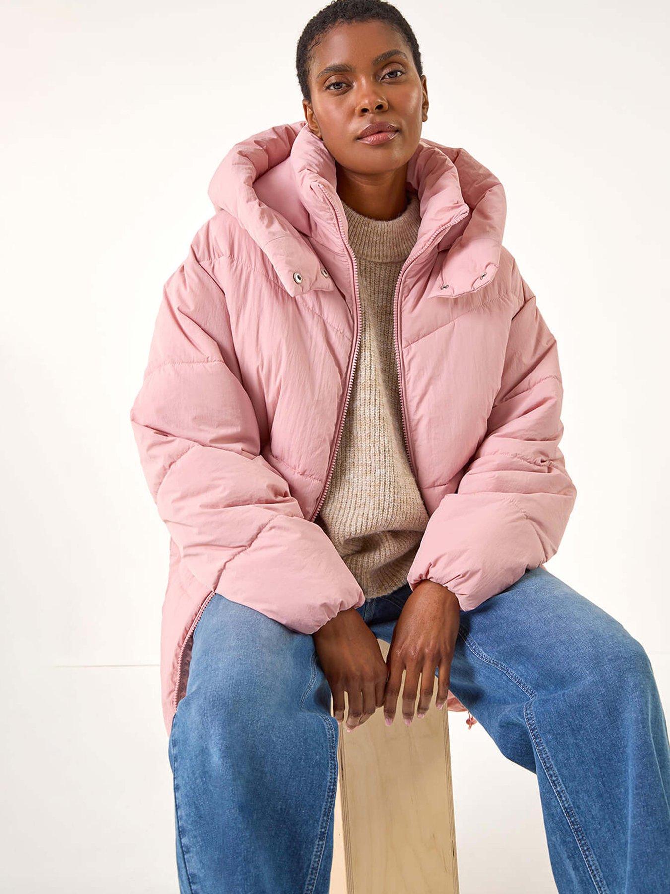  image of roman-oversized-padded-hooded-coat-pink