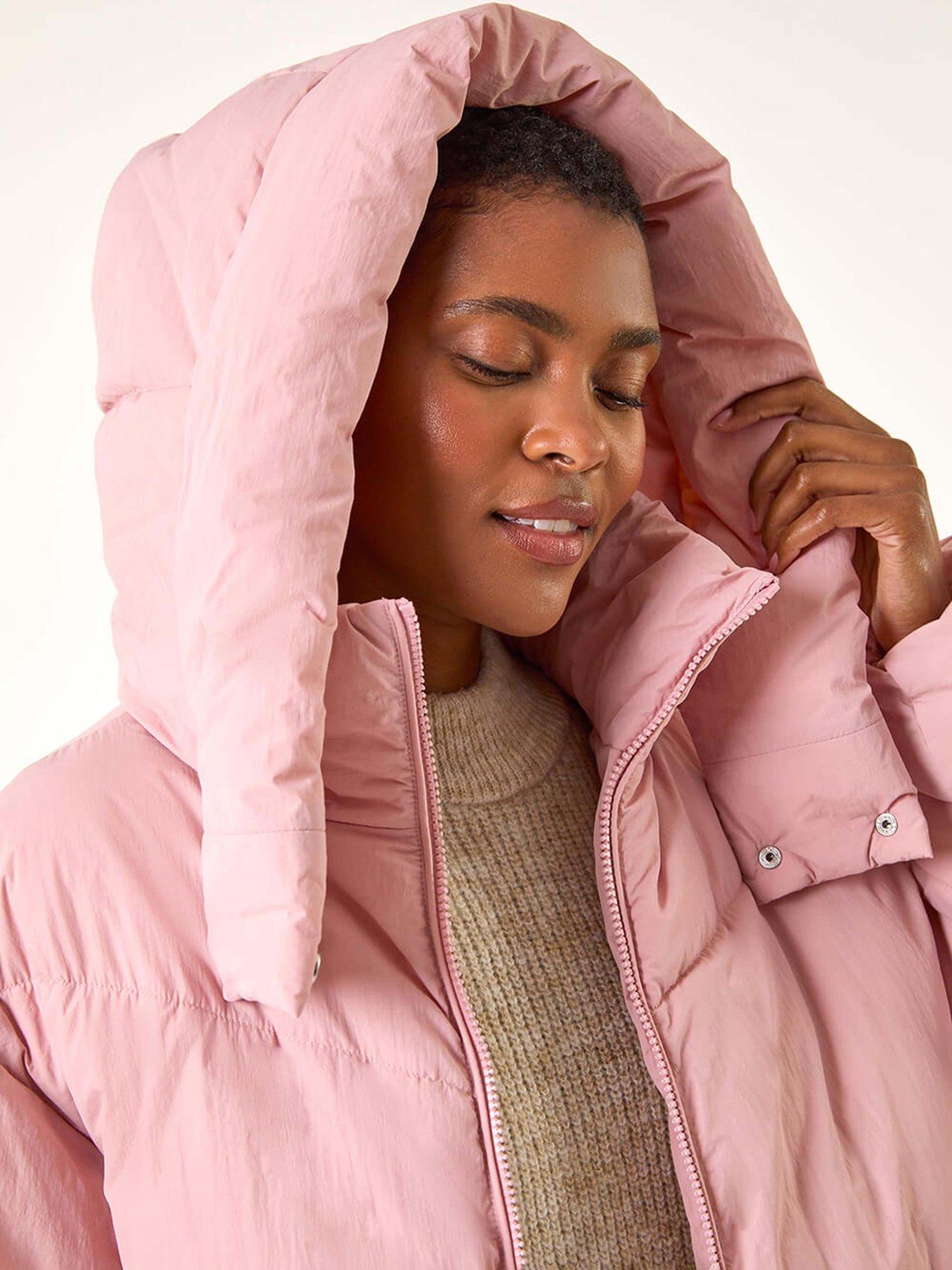  image of roman-oversized-padded-hooded-coat-pink