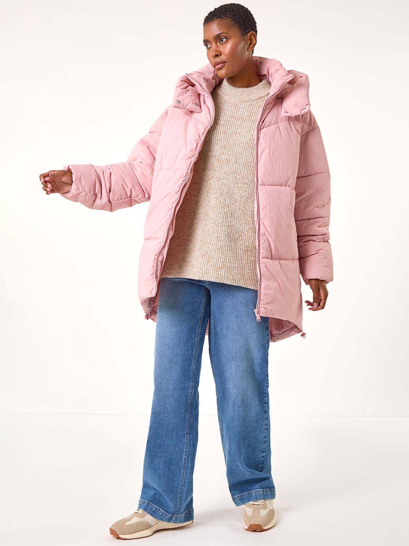  image of roman-oversized-padded-hooded-coat-pink