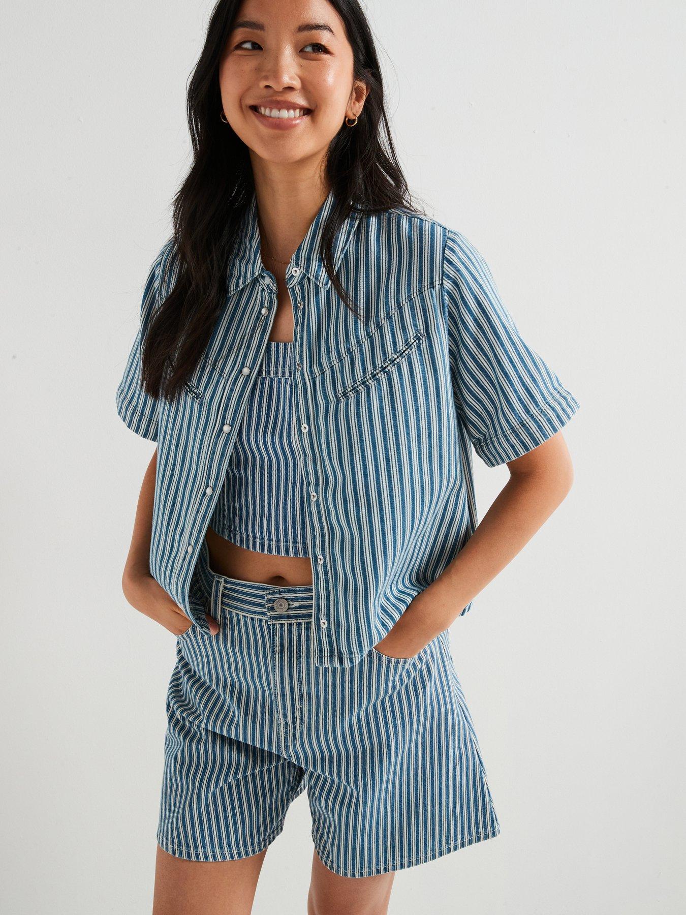Levi's Rinoa Camp Shirt - Mischa Stripe Denim