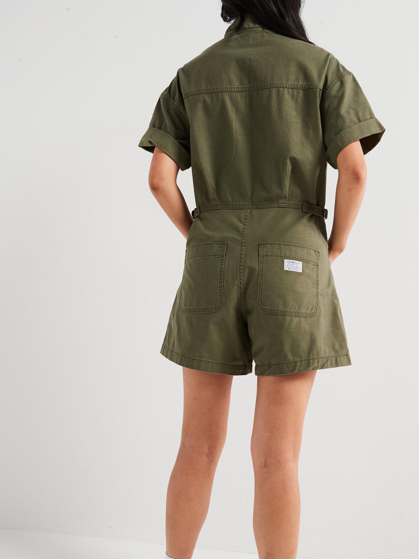 Image 2 of 6 of Levi's Short-sleeve Surplus Romper - Olive Night