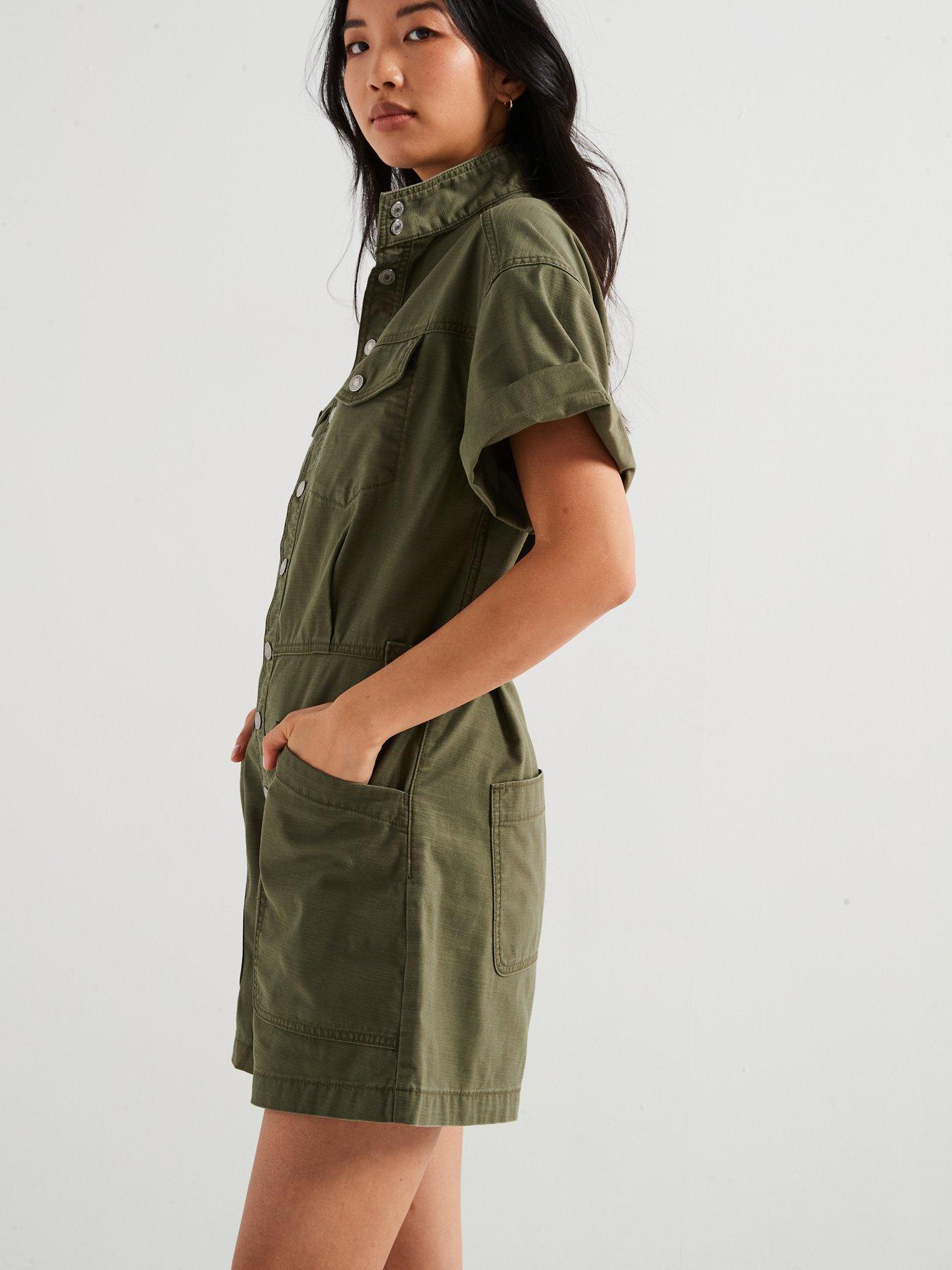 Image 5 of 6 of Levi's Short-sleeve Surplus Romper - Olive Night