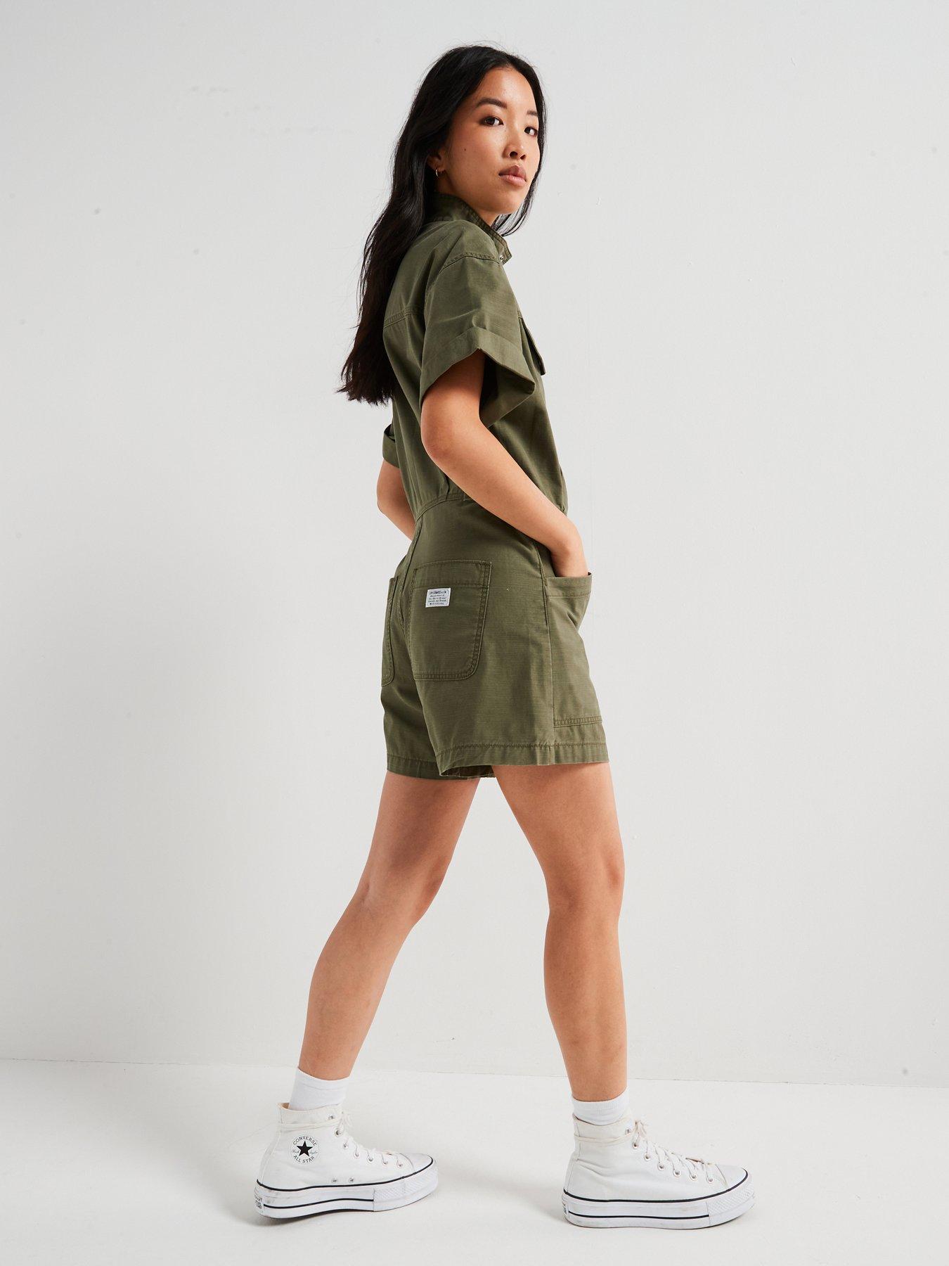 Image 6 of 6 of Levi's Short-sleeve Surplus Romper - Olive Night