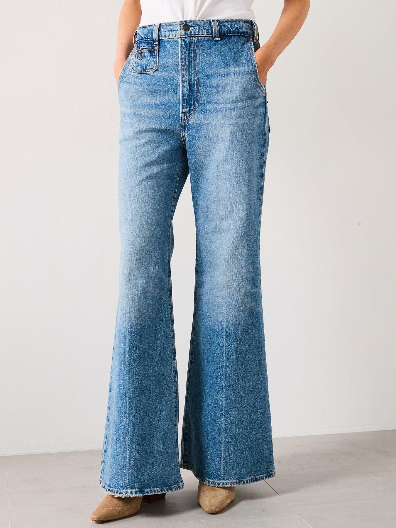 undefined Ribcage Bell Jeans - Next Saturday Blue