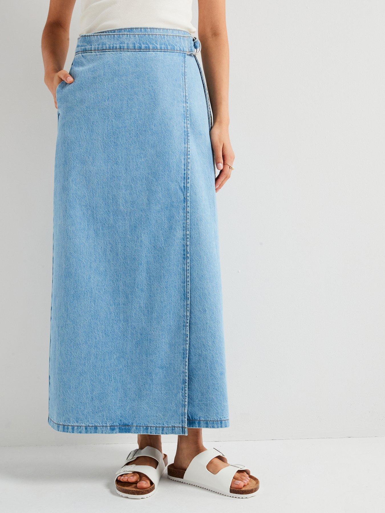 Levi's Column Wrap Skirt Wrapped In Blue Littlewoods