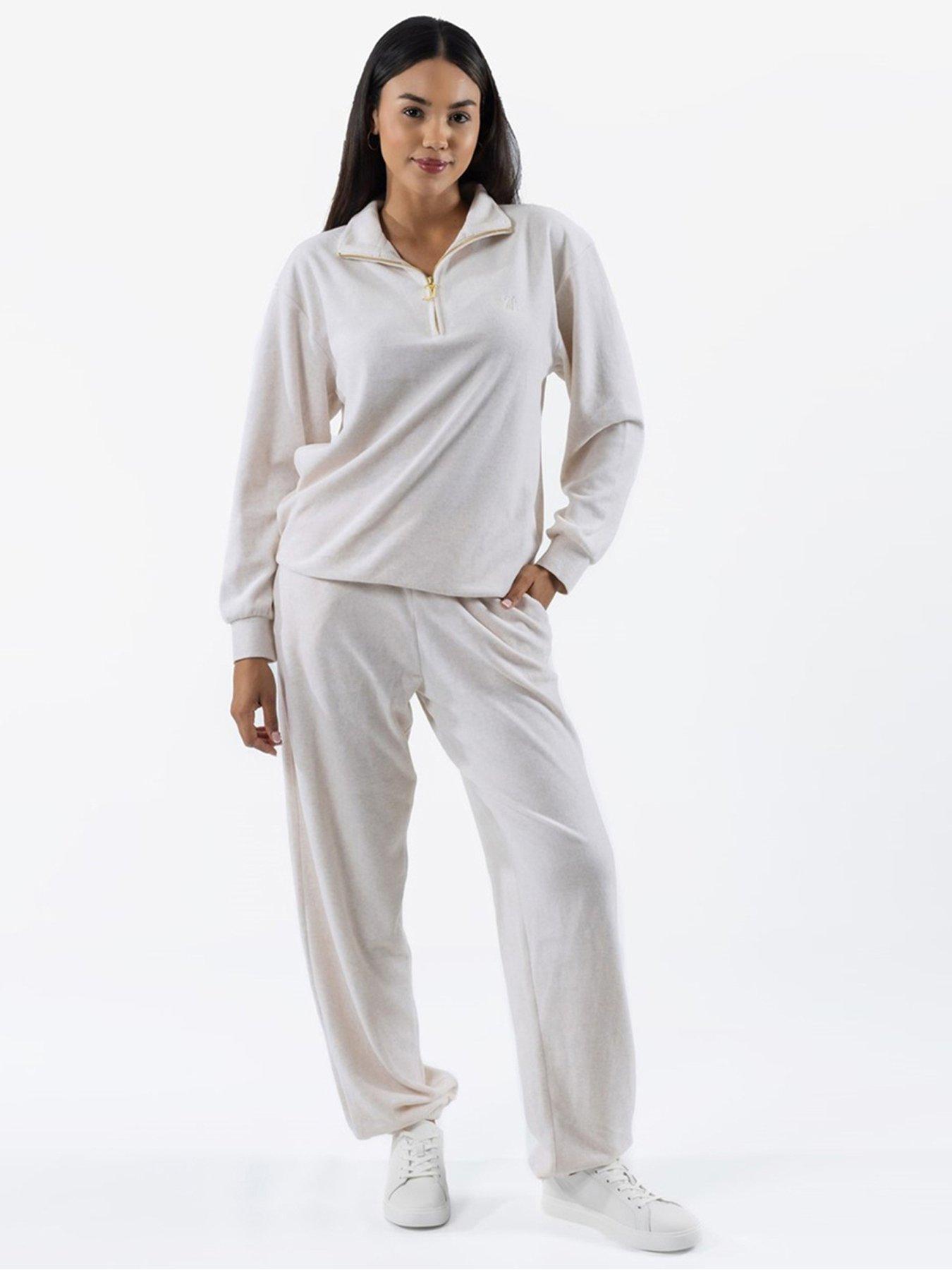  image of juicy-couture-velour-zip-through-sweatshirt-beige