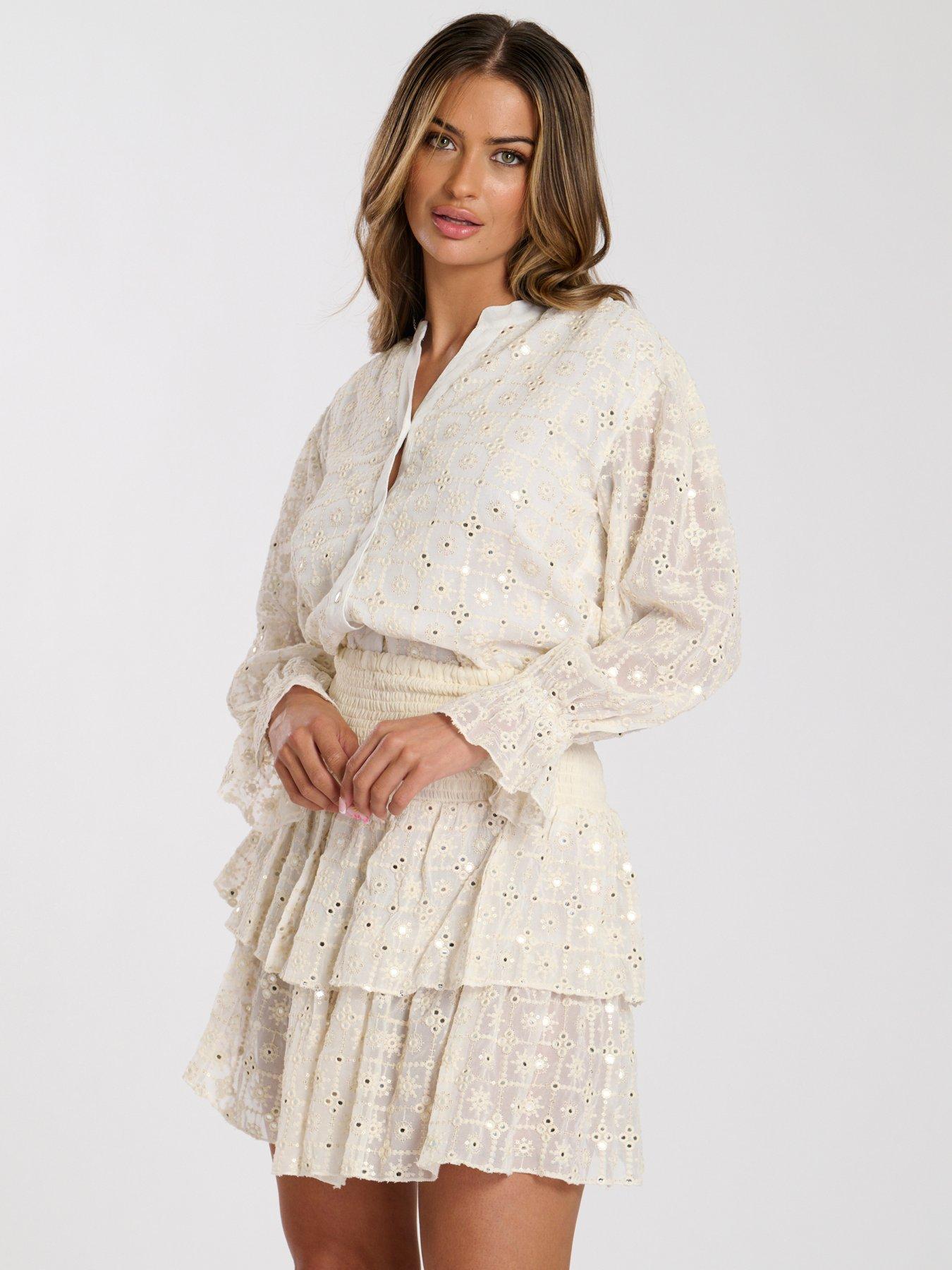 South Beach Mirror Detail Beach Blouse - Cream
