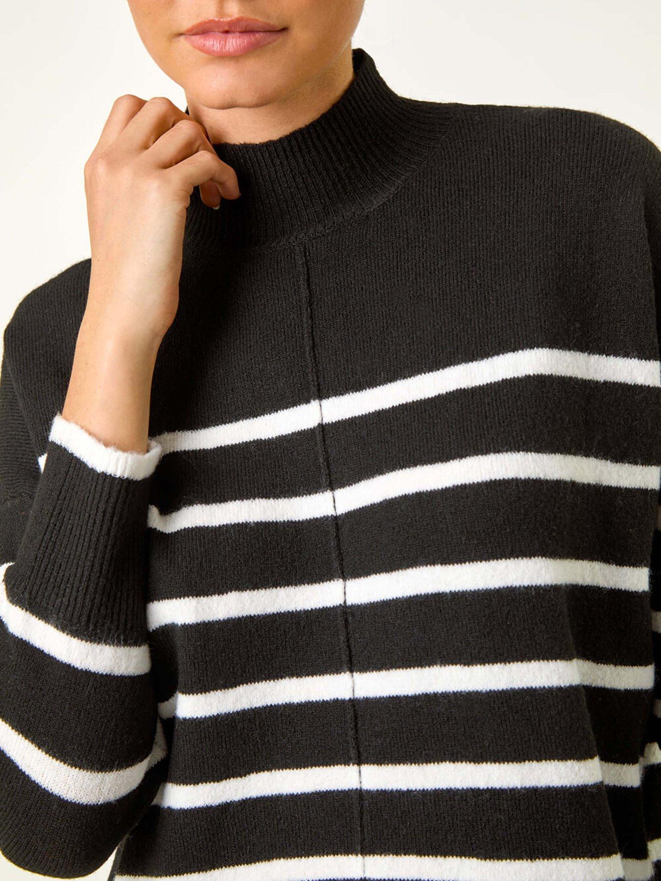 Image 5 of 5 of Roman Relaxed Stripe Soft Knit Jumper - Black