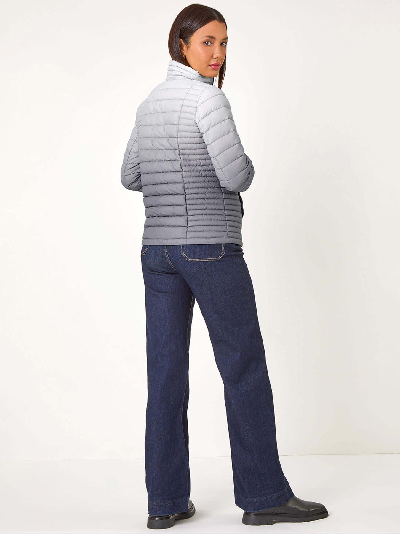 Image 2 of 6 of Roman Ombre Funnel Neck Padded Coat - Grey
