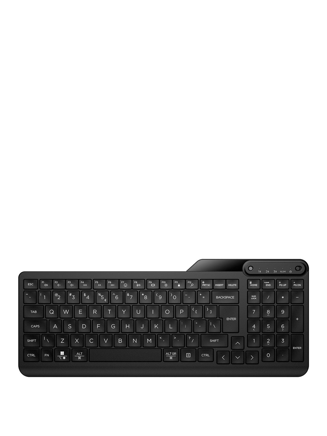 HP 460 Multi-Device Wireless Bluetooth Keyboard - Compact  &  Portable - 12 Programmable Buttons - Up to 24 Months Battery  -  Black