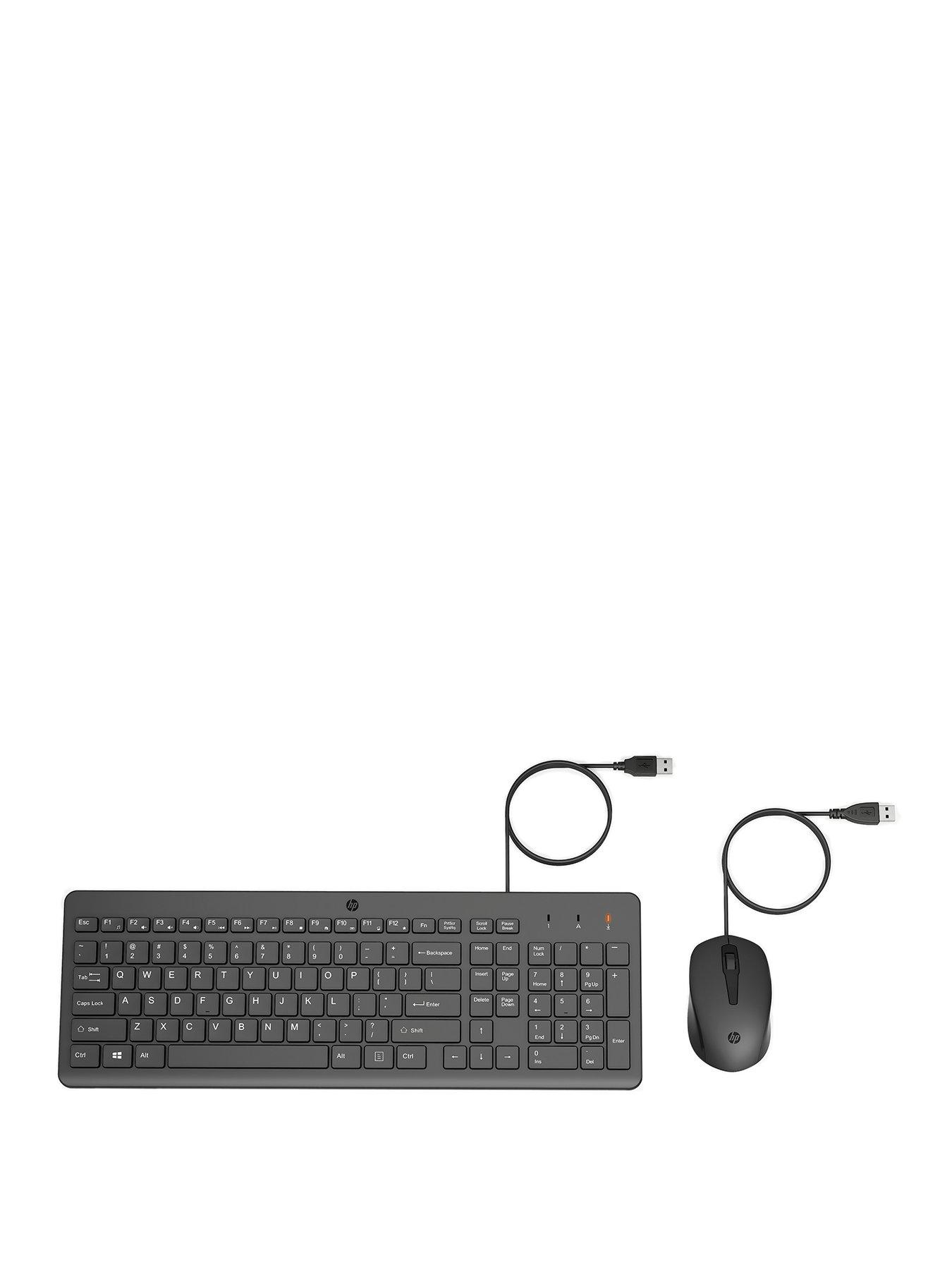HP 150 Wired Mouse  &  Keyboard Combo -   Ergonomically Designed -  Quiet Performance  - Black