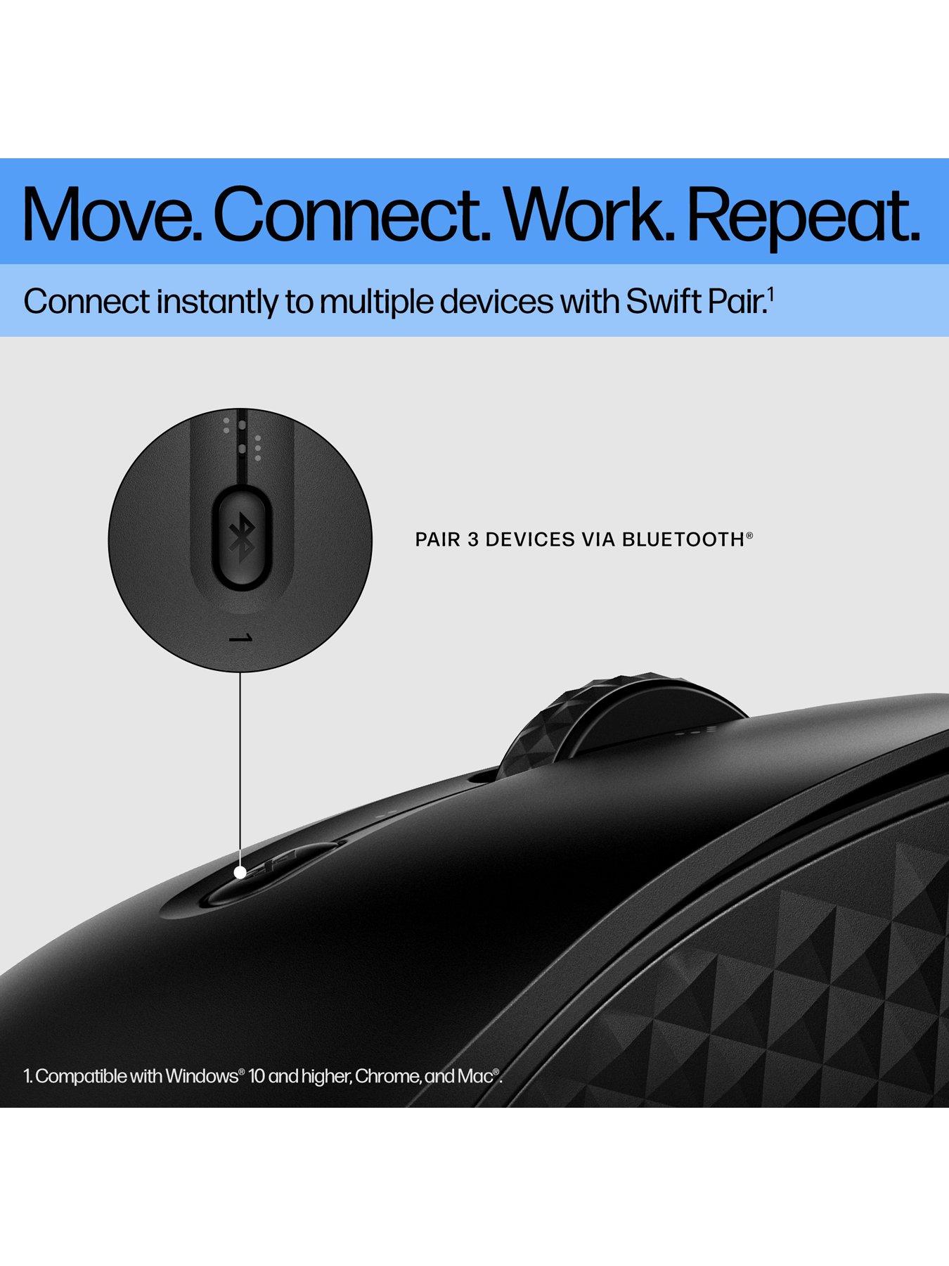  image of hp-420-programmable-wireless-mouse-6-programmable-buttons-multi-surface-sensor-nbspchrome-pc-mac-up-to-24-months-battery-nbspblack