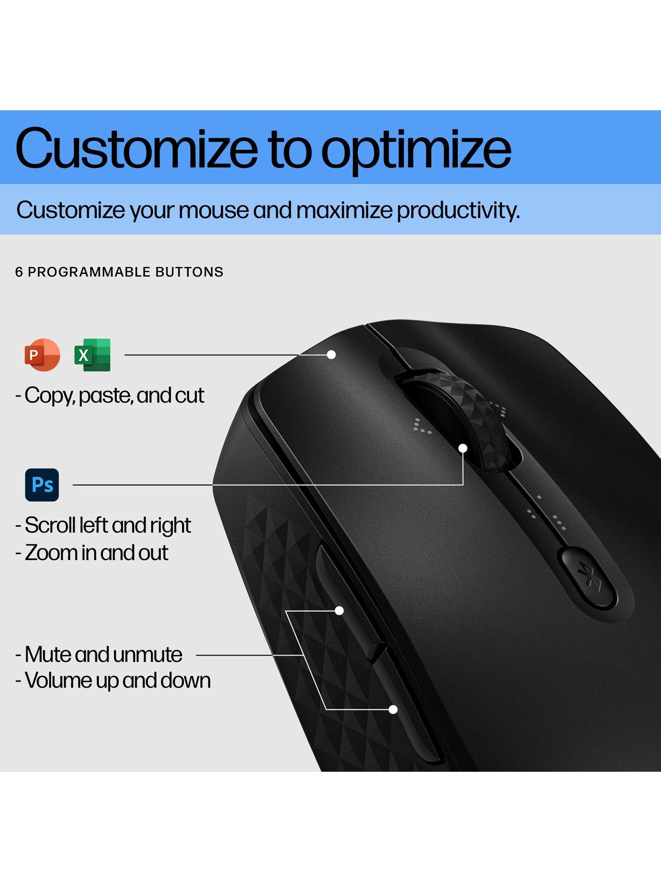  image of hp-420-programmable-wireless-mouse-6-programmable-buttons-multi-surface-sensor-nbspchrome-pc-mac-up-to-24-months-battery-nbspblack