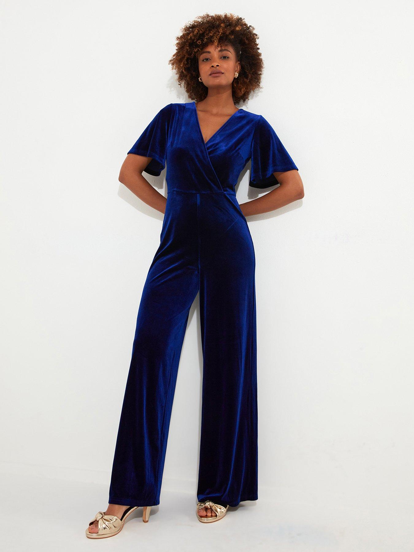 undefined Velour Jumpsuit - Blue - Navy
