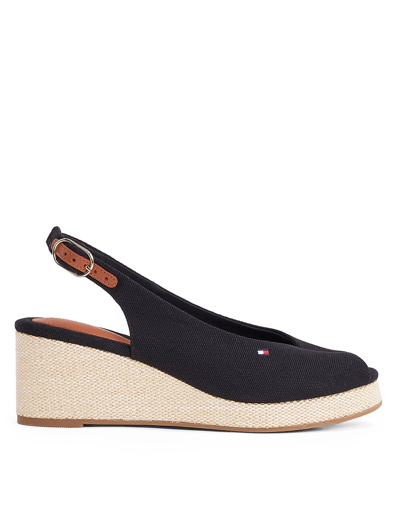undefined Slingback Espadrille Wedge - Black