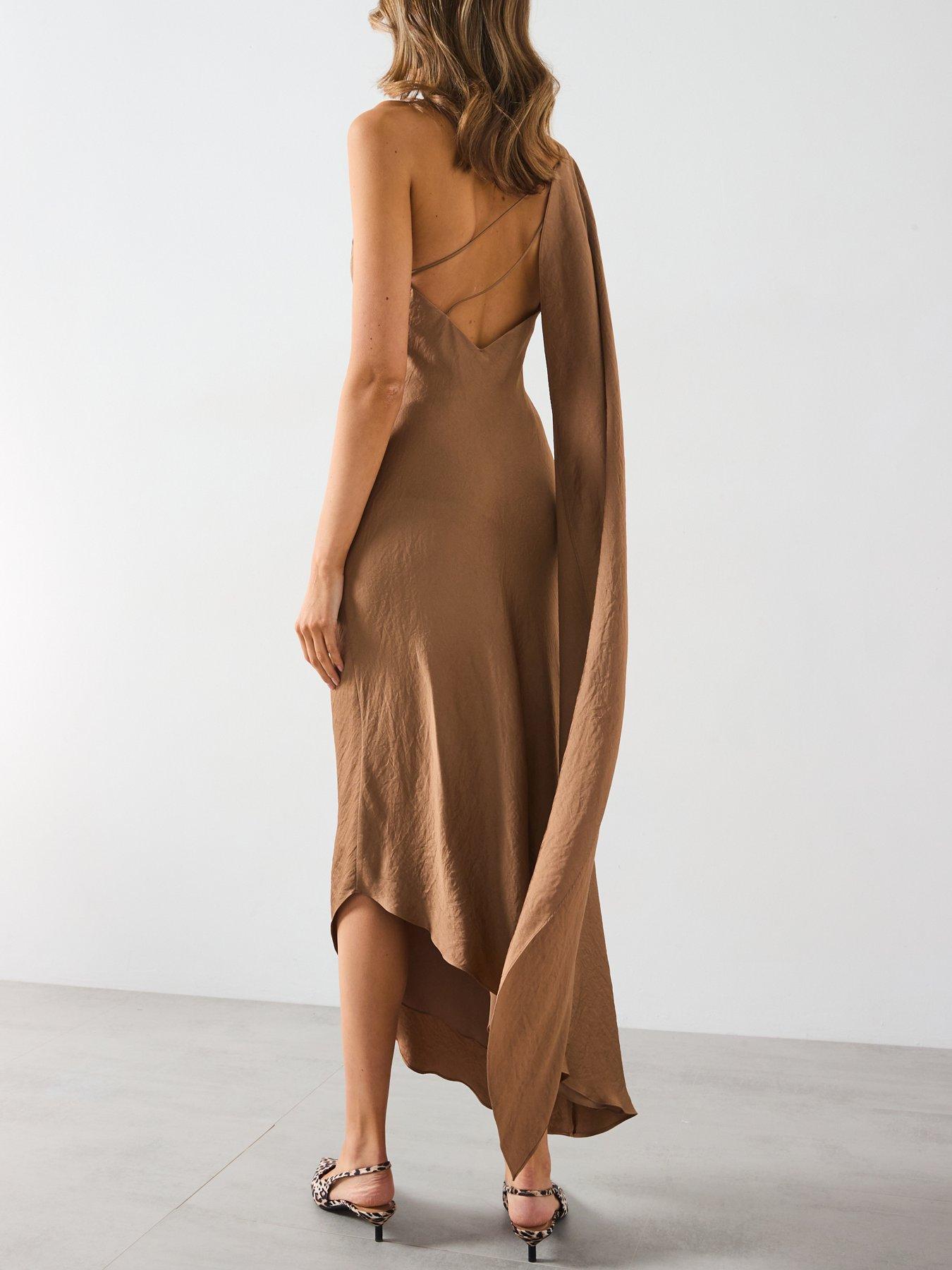 mango brown one shoulder dress Buy Women's Mango Brown One Shoulder Online