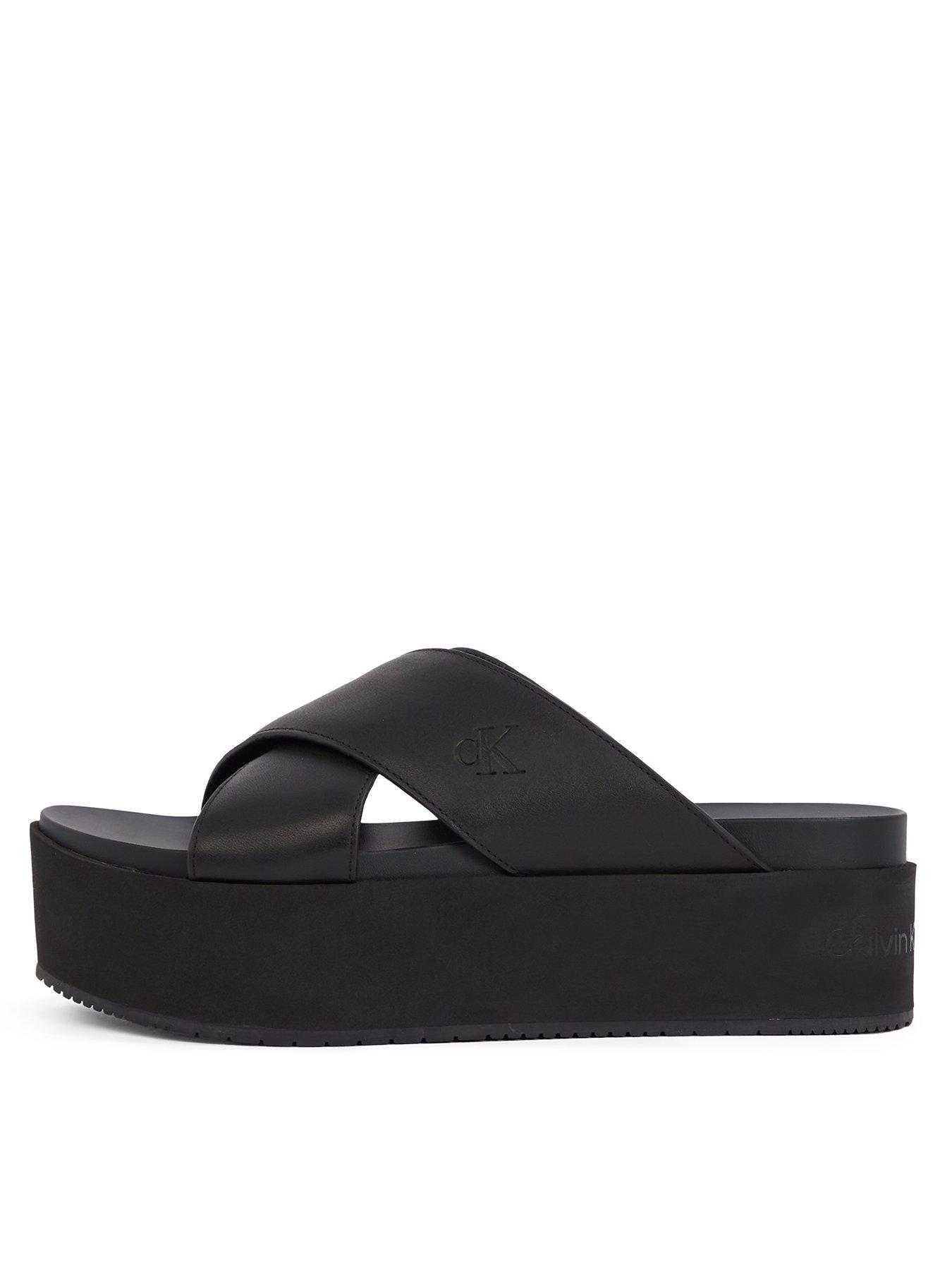 undefined Cross Monogram Sandal - Black