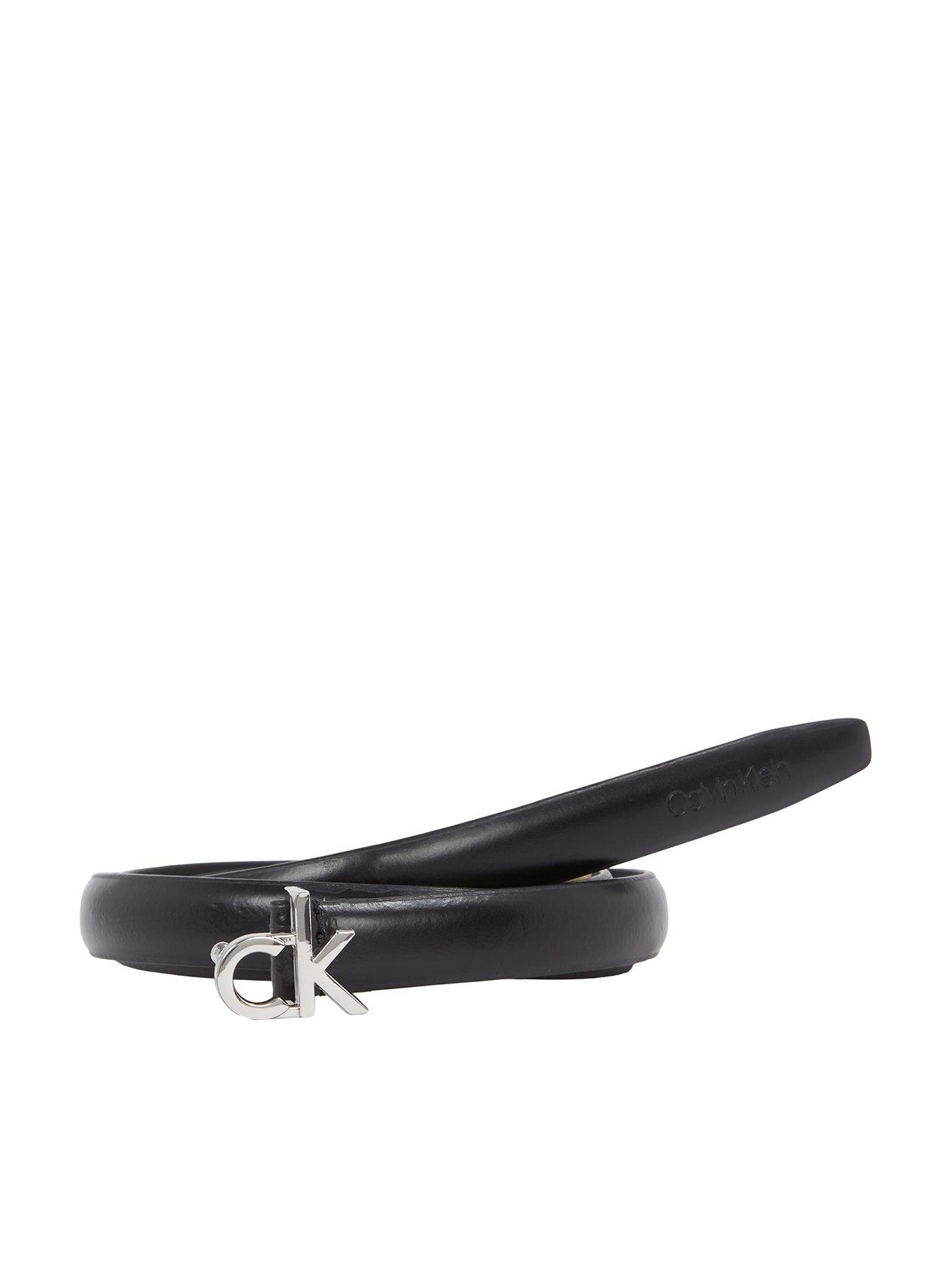undefined Logo Buckle Skinny Bely - Black