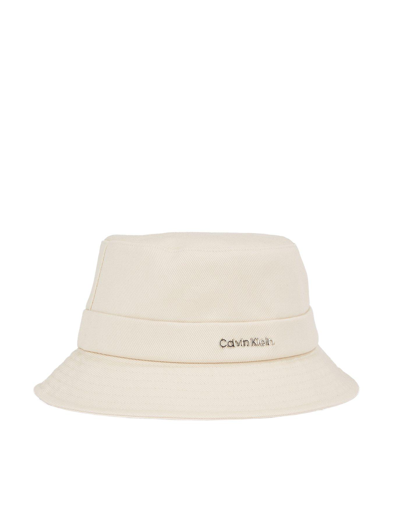 undefined Back Tie Cotton Twill Bucket Hat - Cream