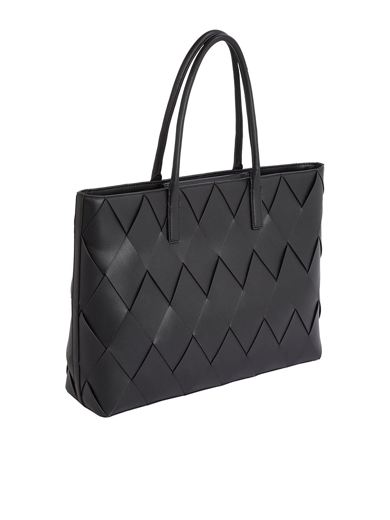  image of calvin-klein-woven-medium-shopper-bag-black
