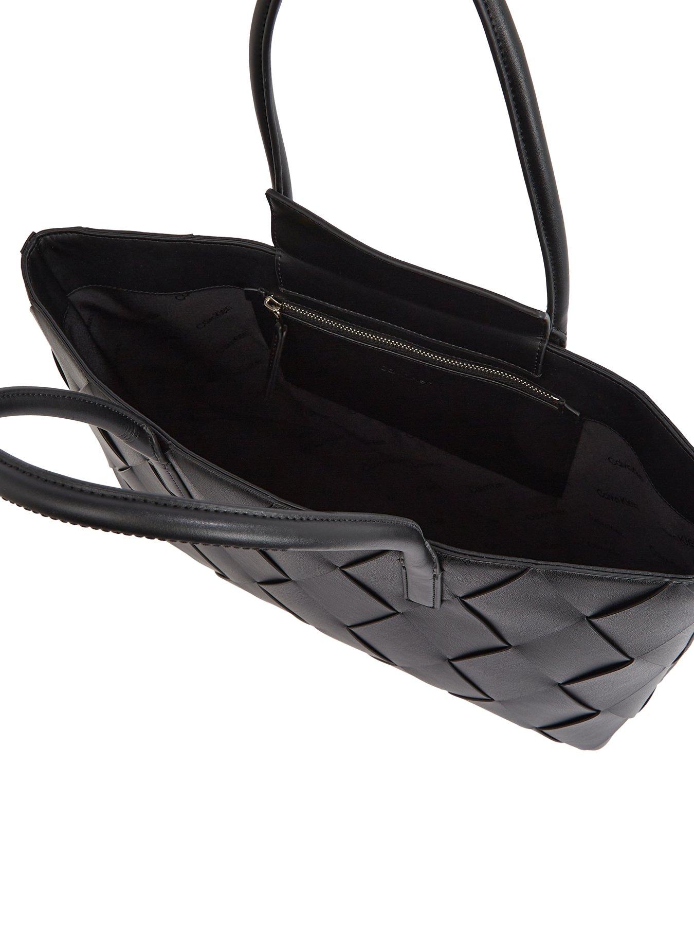  image of calvin-klein-woven-medium-shopper-bag-black