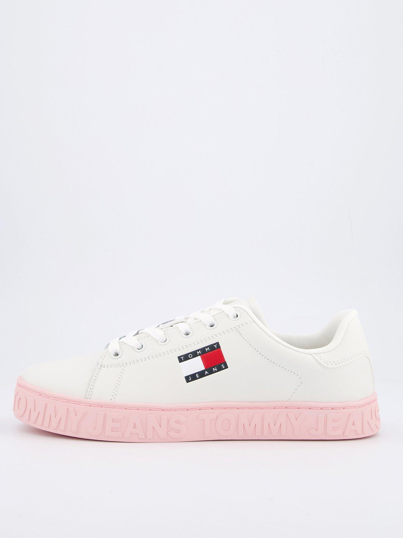 Tommy Jeans Outsole Logo Trainer - White/Pink