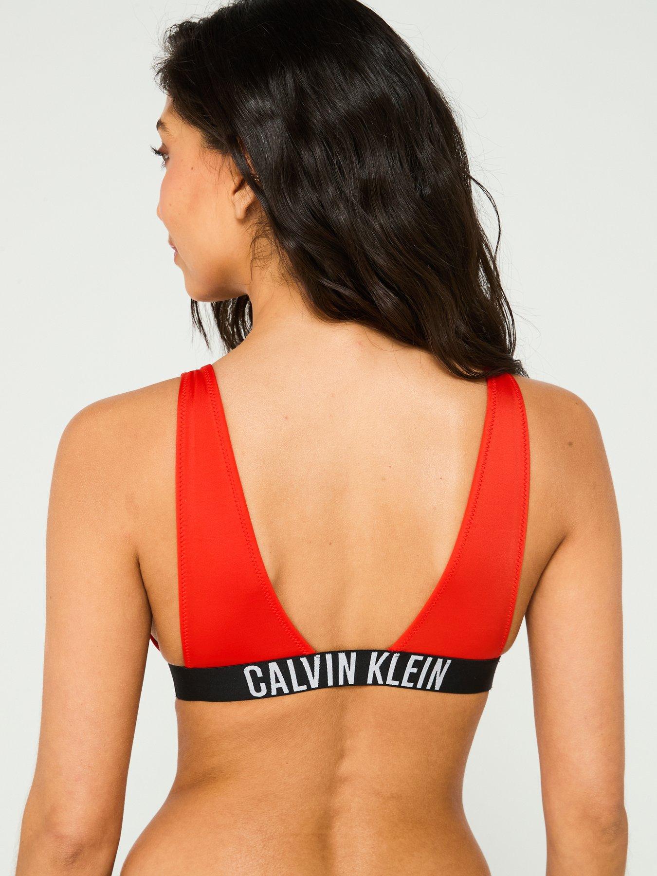  image of calvin-klein-cutout-detail-bikini-top-red