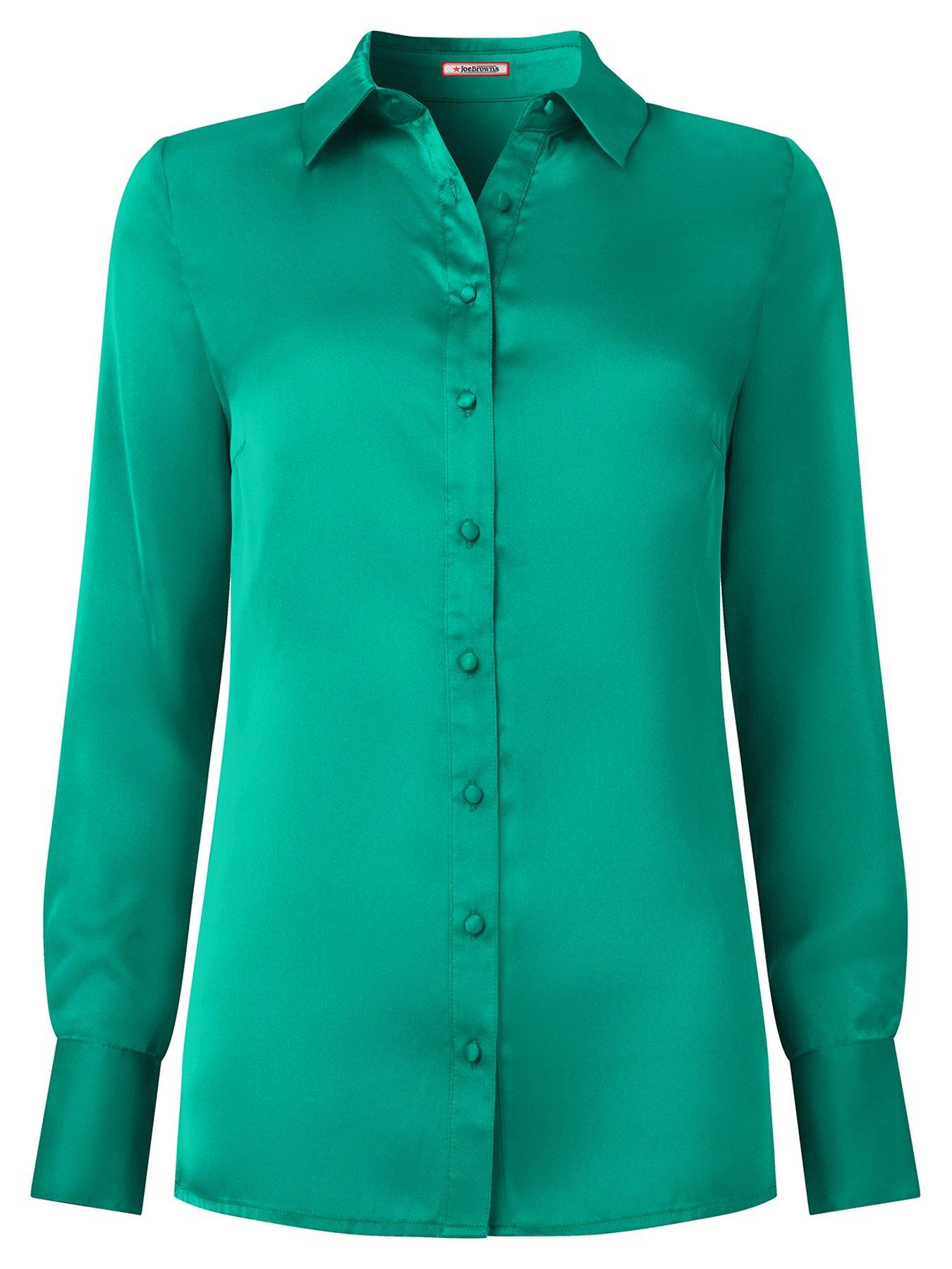  image of joe-browns-green-satin-blouse
