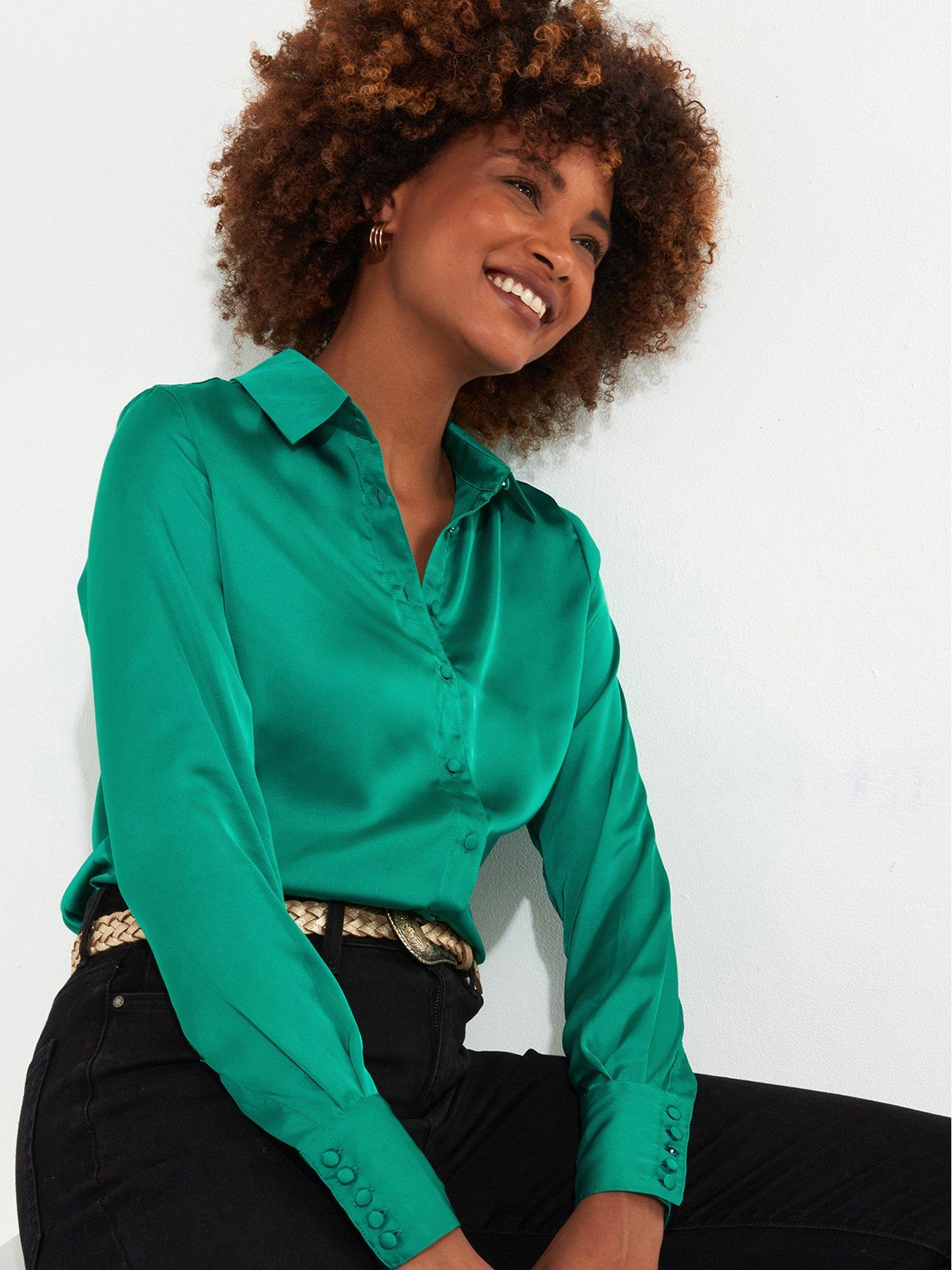  image of joe-browns-green-satin-blouse