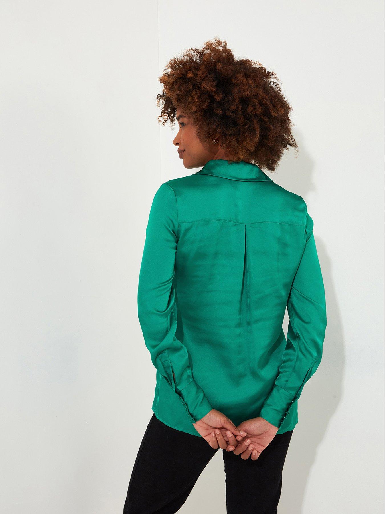  image of joe-browns-green-satin-blouse