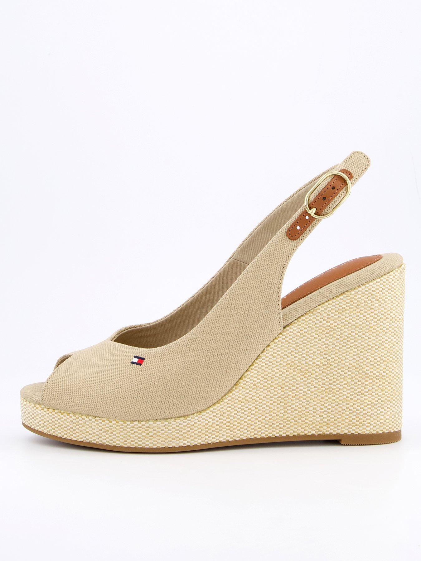 Tommy Hilfiger Slingback Espadrille Wedges - Beige