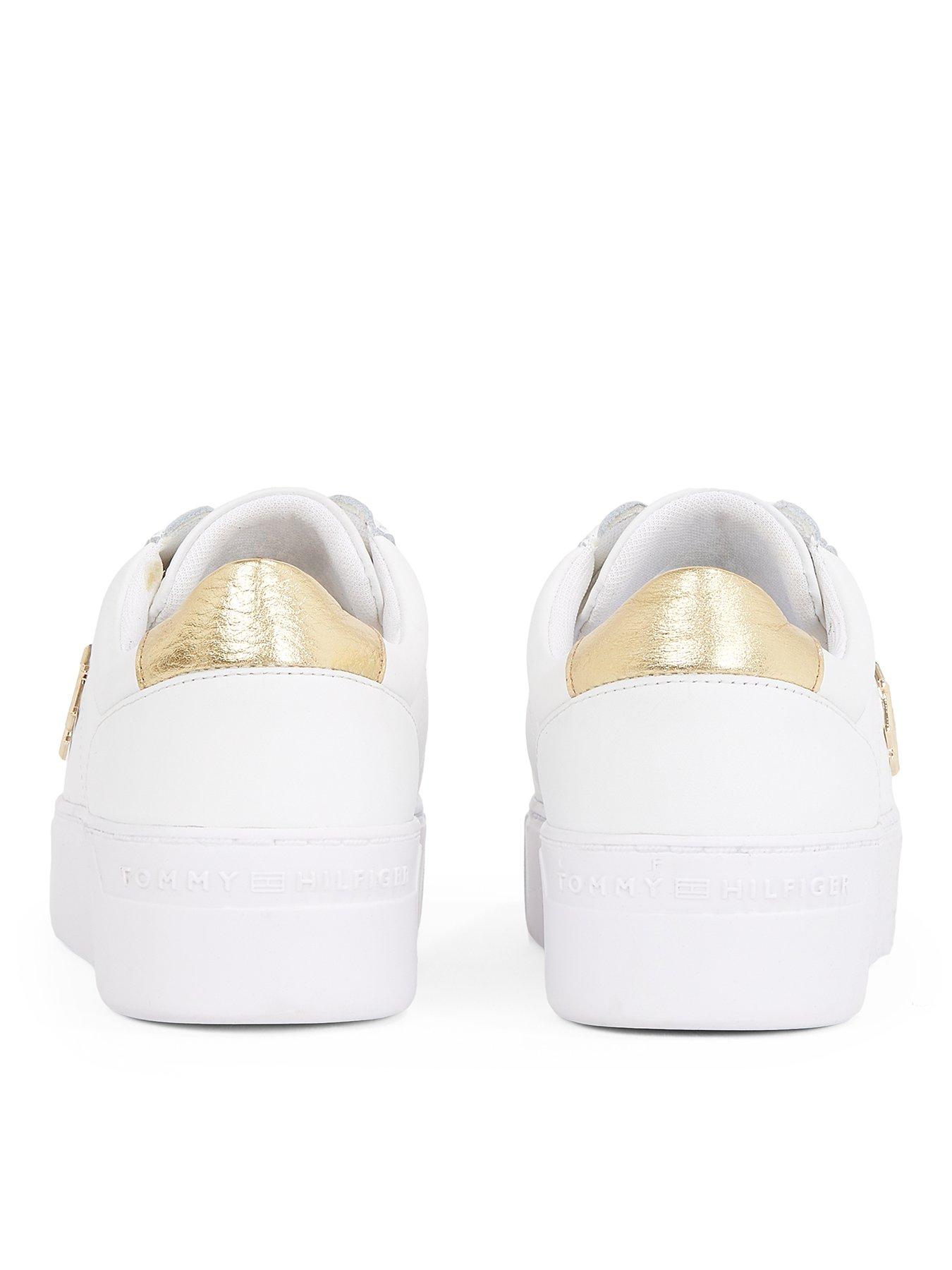  image of tommy-hilfiger-platform-court-metallic-trainer-white