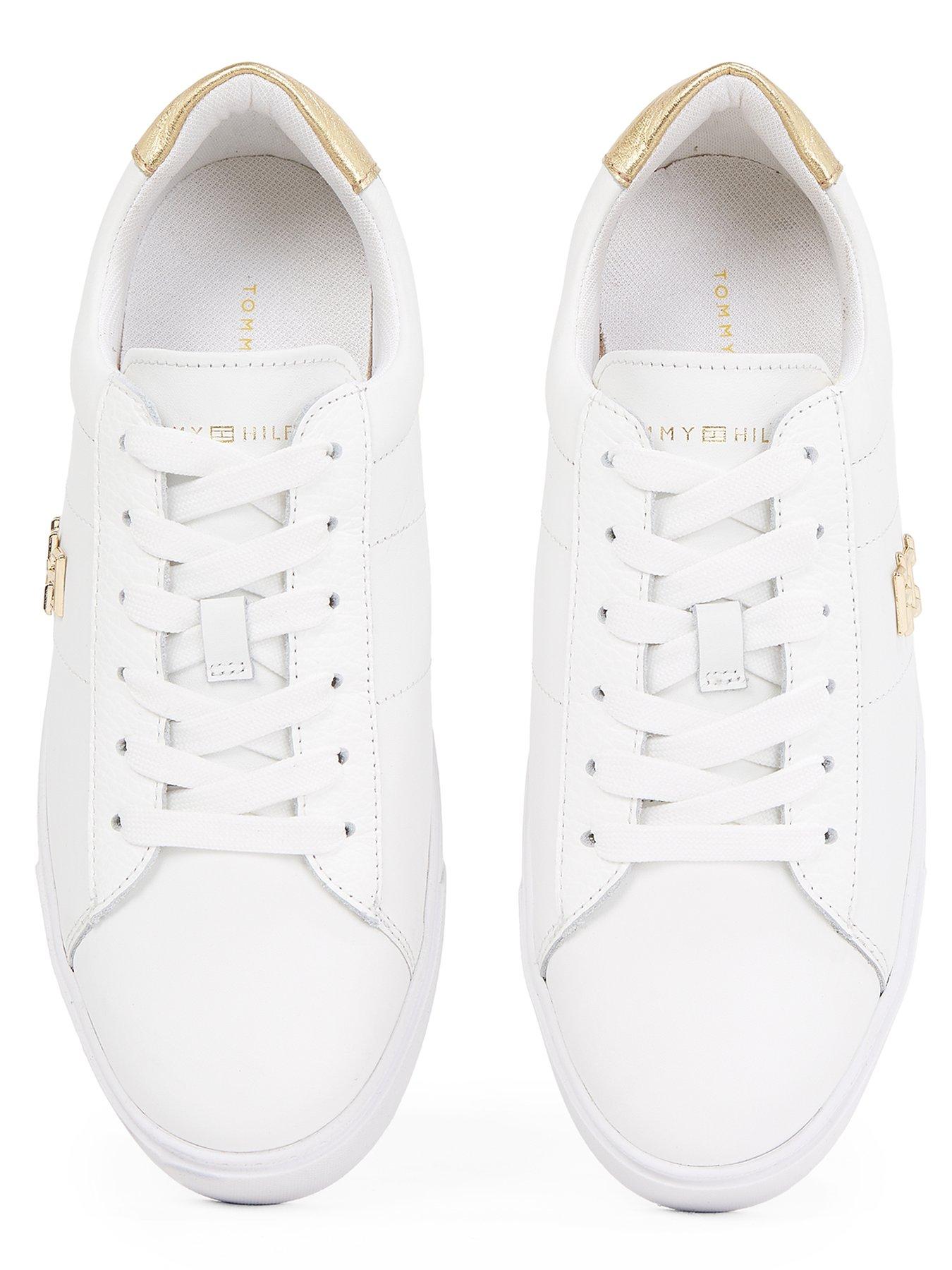  image of tommy-hilfiger-platform-court-metallic-trainer-white