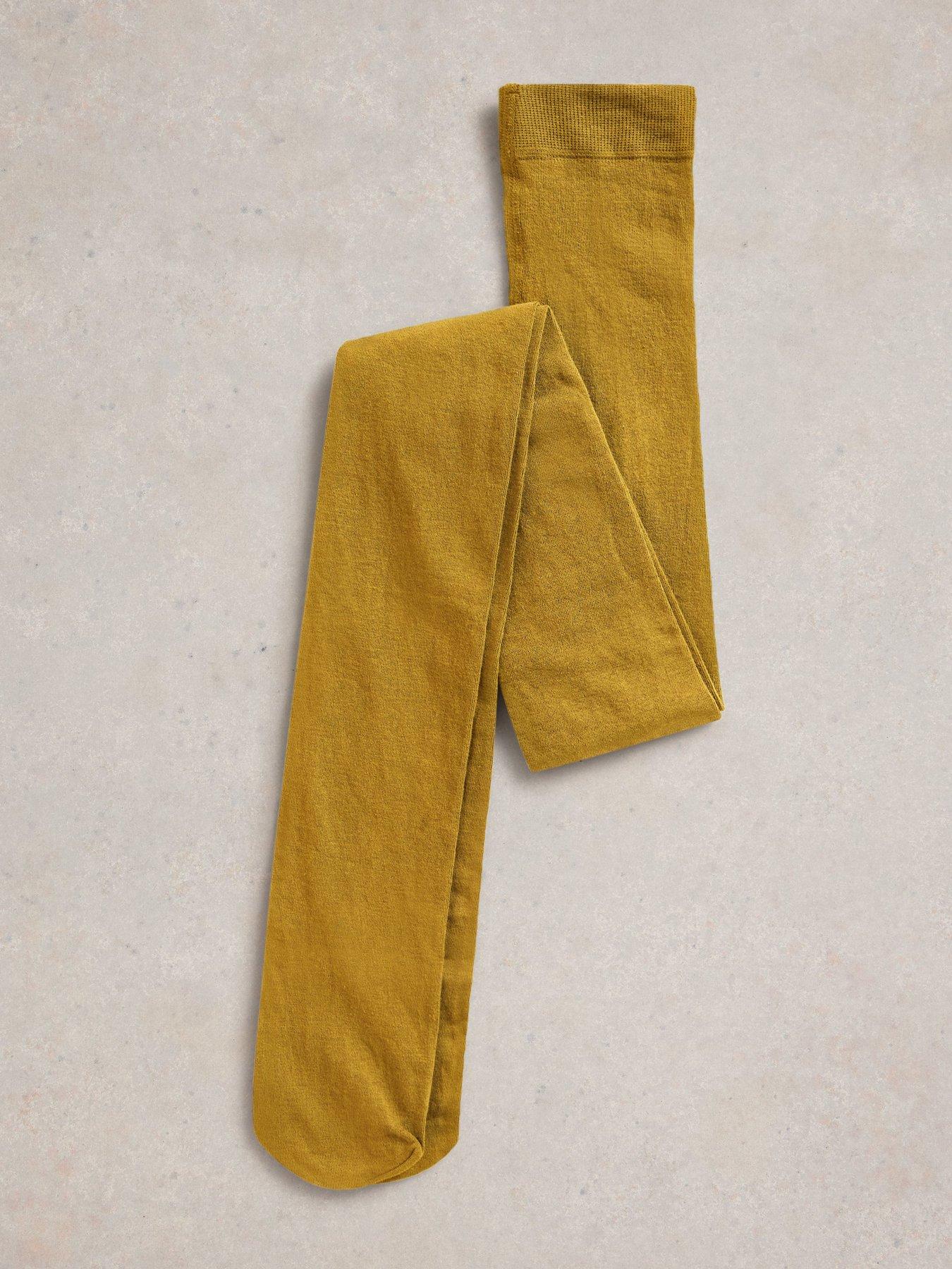  image of white-stuff-patty-plain-tights-yellow